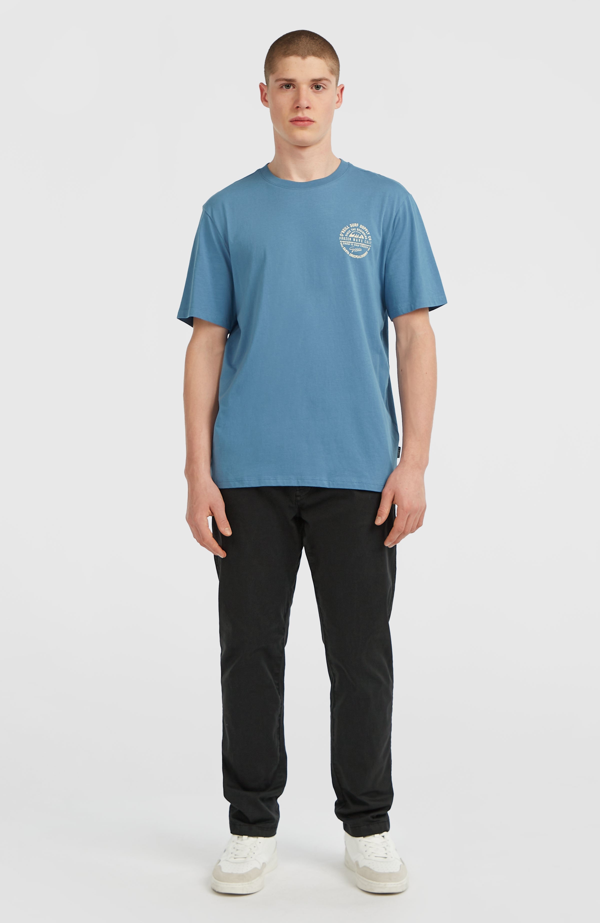 Chest-Print T-Shirt Men - Mozart Blue