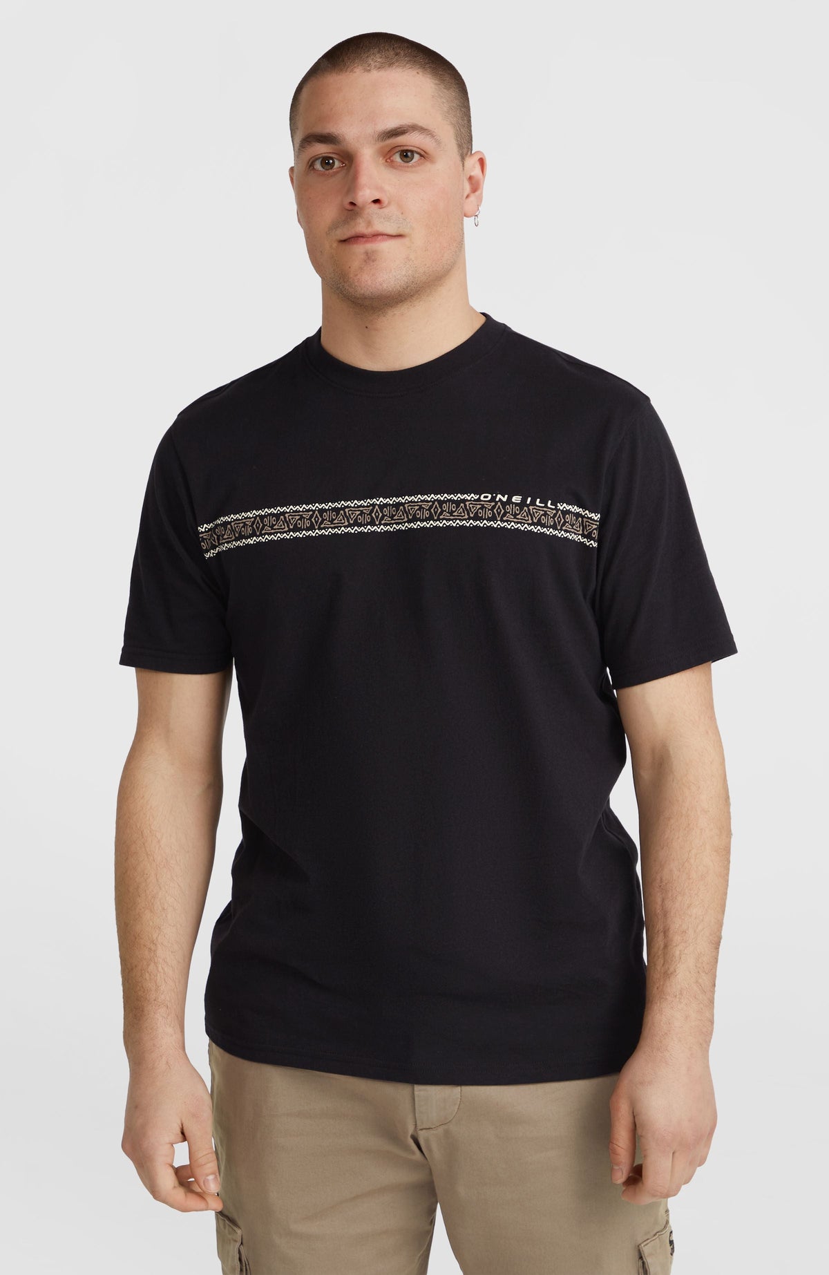 Ikat Stripe T-Shirt Men - Black Out