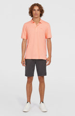Slub Small Logo Polo Men - Coral Pop