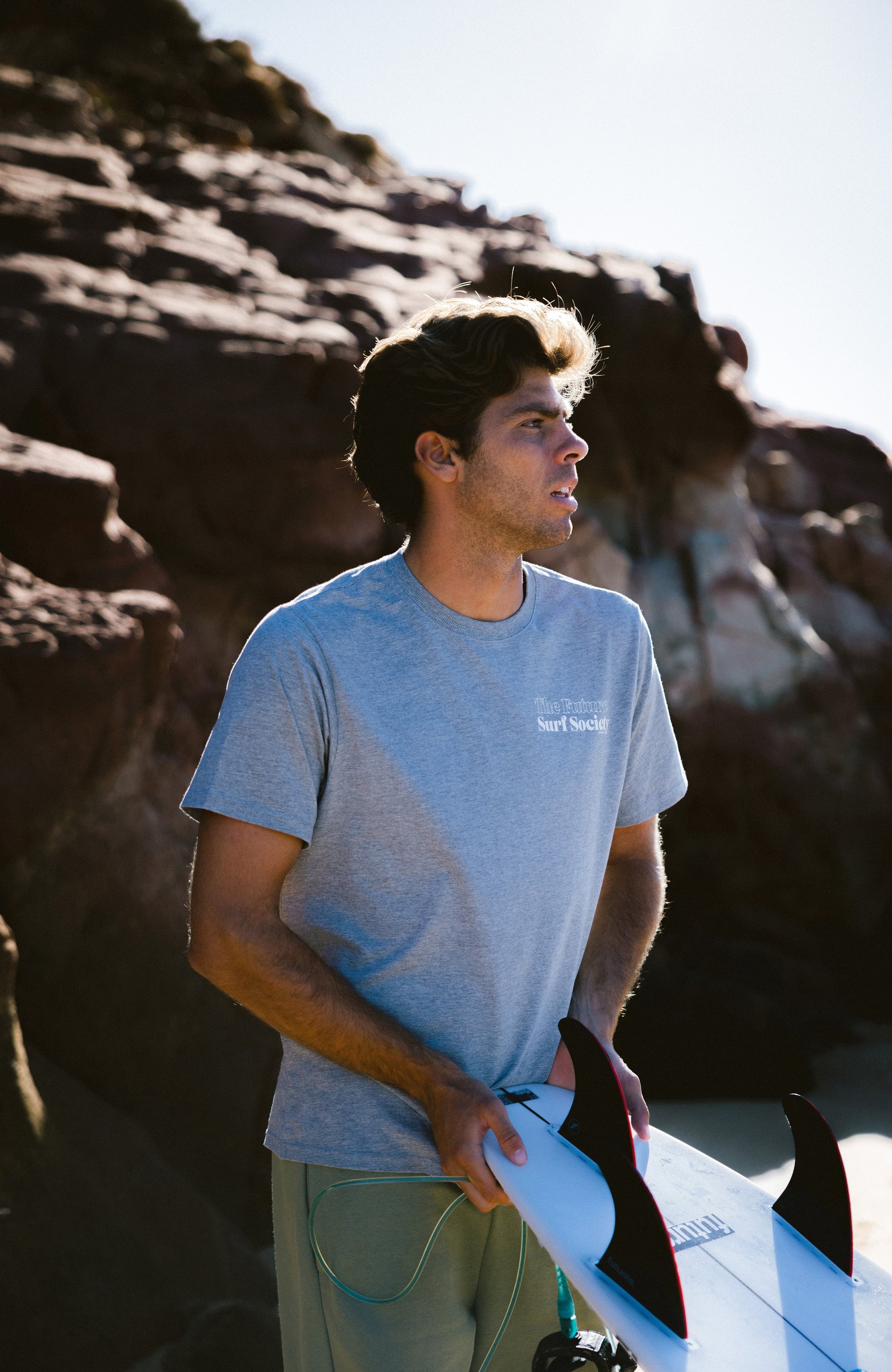 Future Surf Society T-Shirt Men - Silver Melee