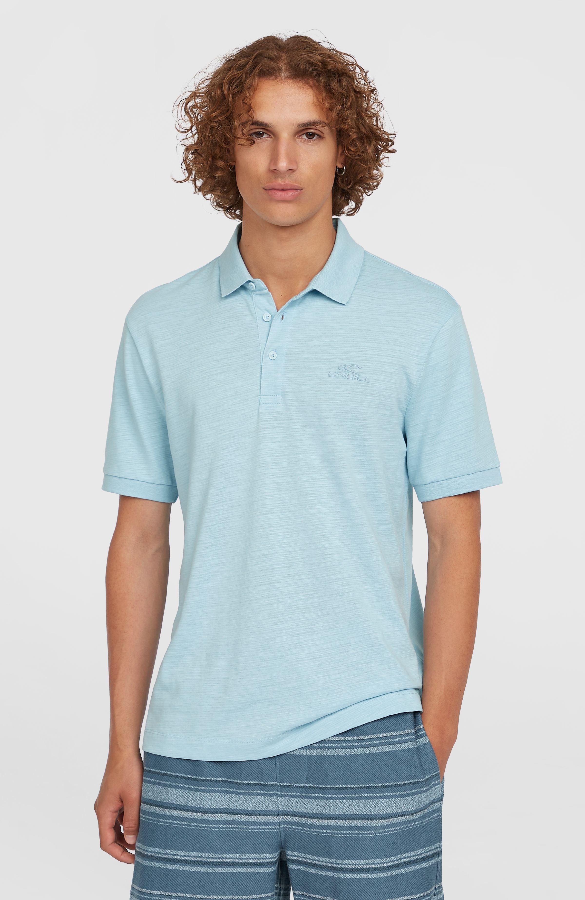 Slub Small Logo Polo Men - Morning Glory
