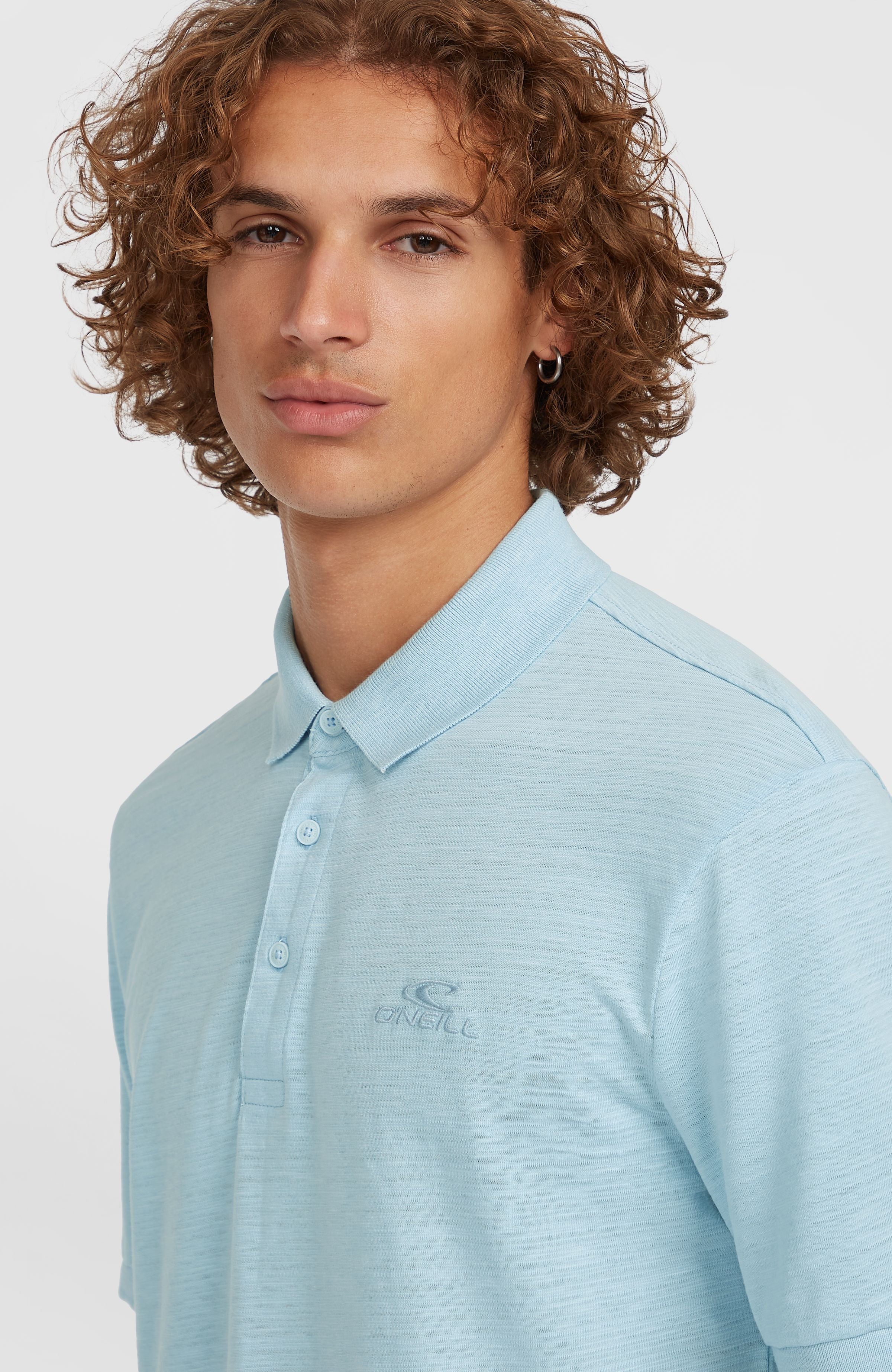Slub Small Logo Polo Men - Morning Glory