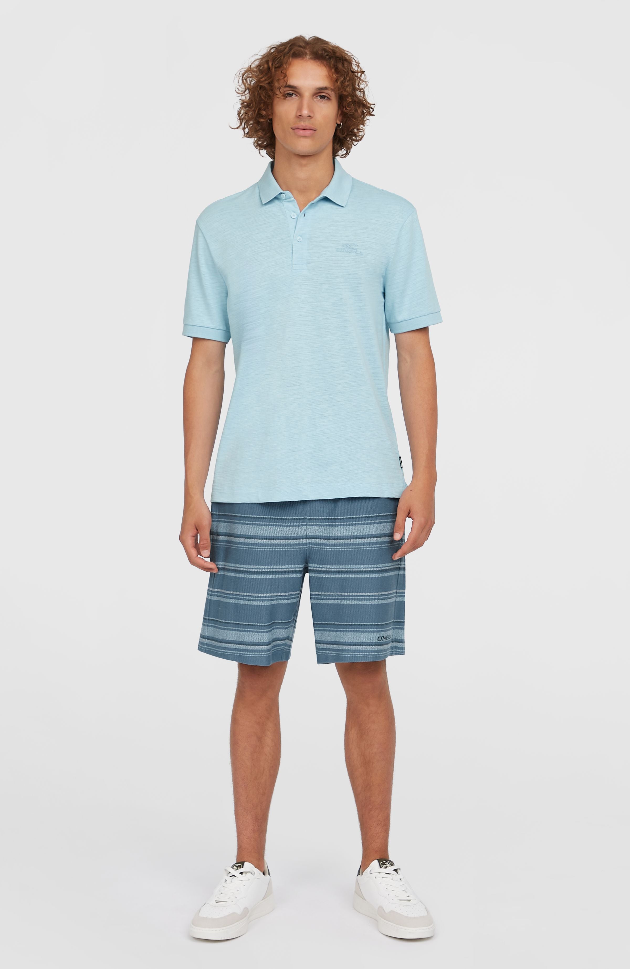 Slub Small Logo Polo Men - Morning Glory