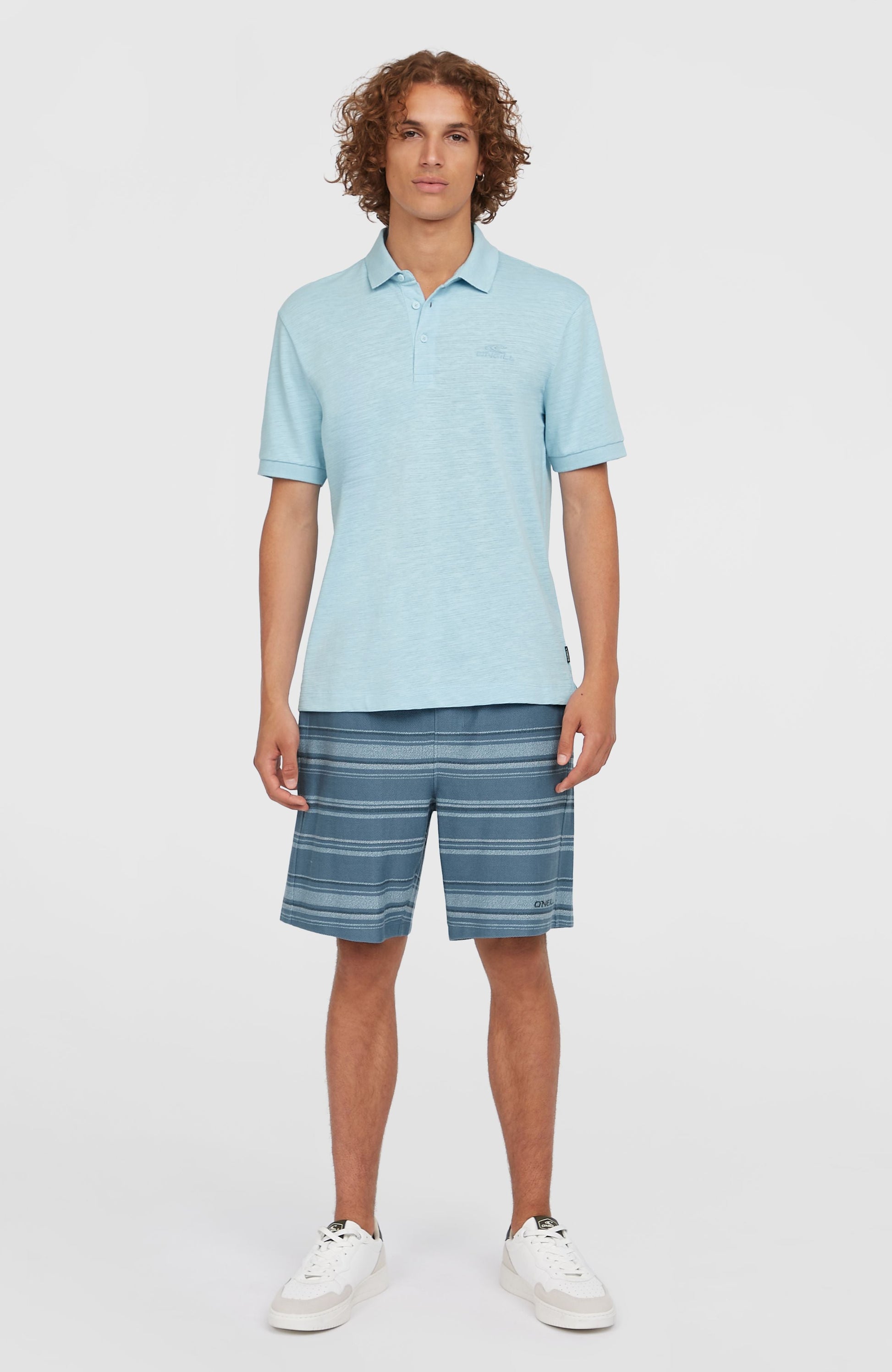Slub Small Logo Polo Men - Morning Glory