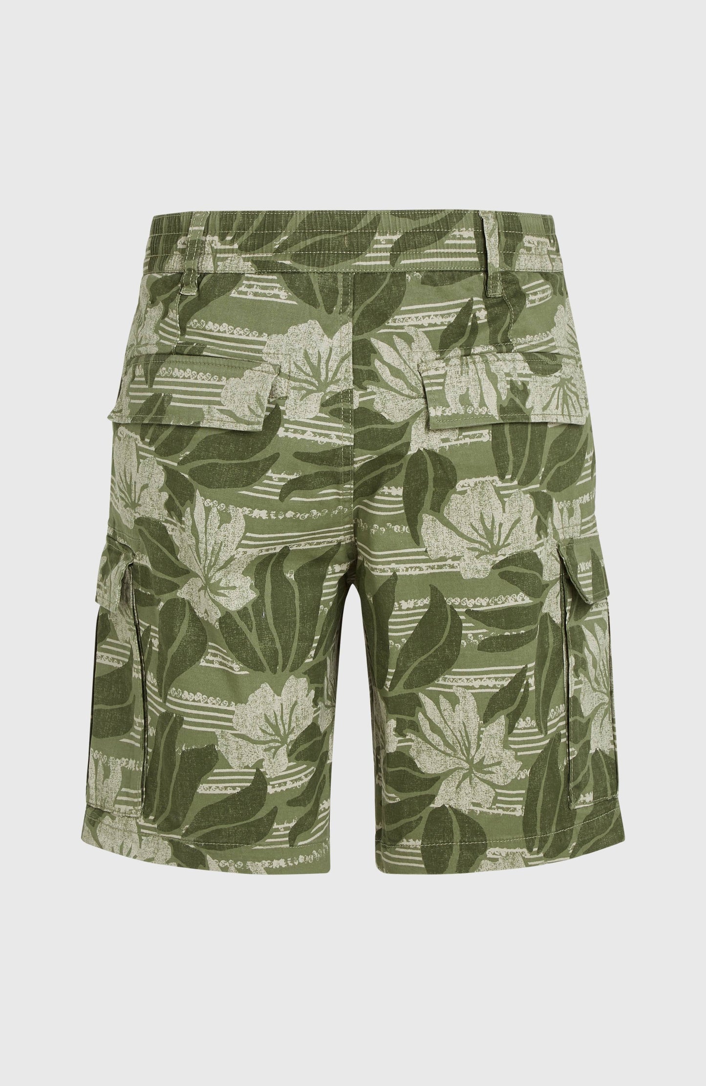 Essentials Cargo Shorts Men - Green Tonal Dusty Flower