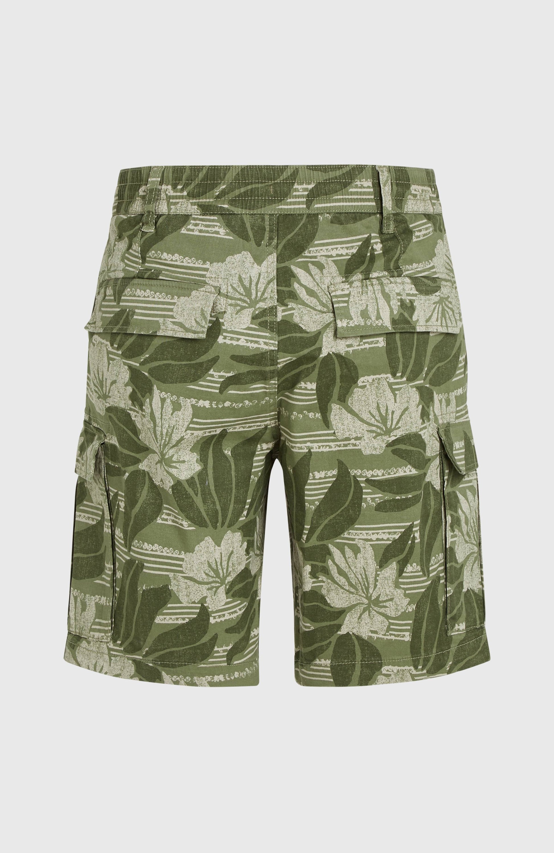 Essentials Cargo Shorts Men - Green Tonal Dusty Flower