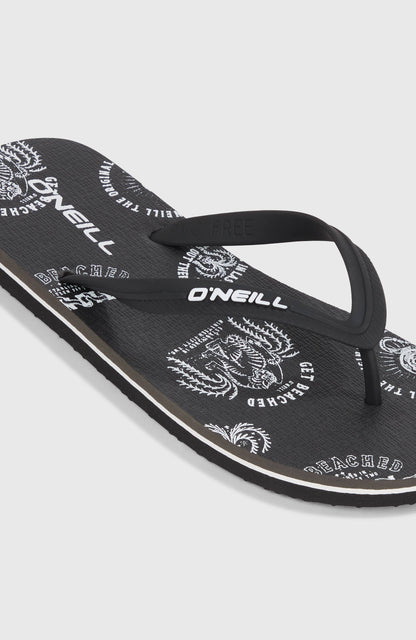 Profile Graphic Sandals Men - Black Mystical