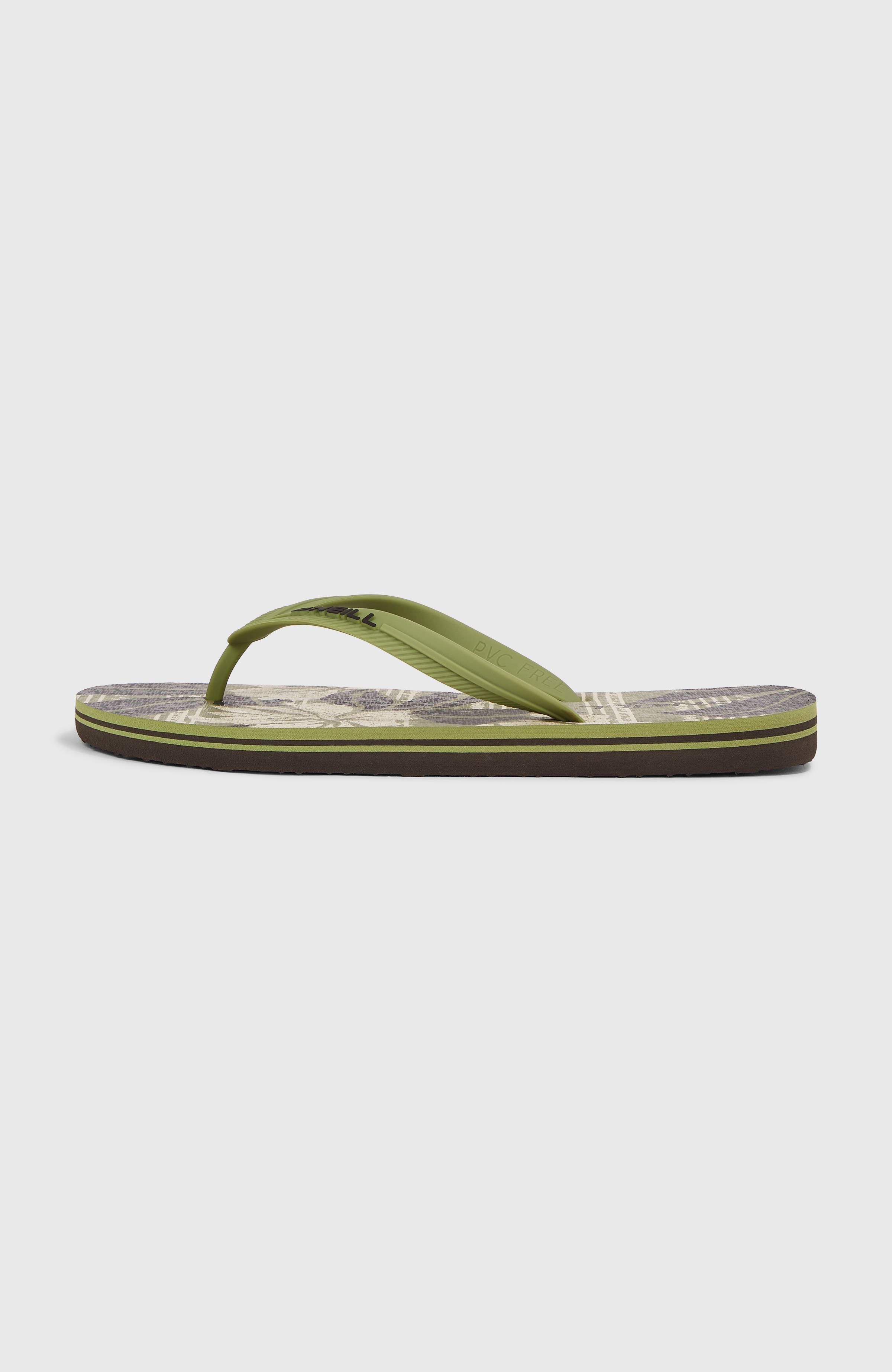 Profile Graphic Sandals Men - Green Dusty Flower