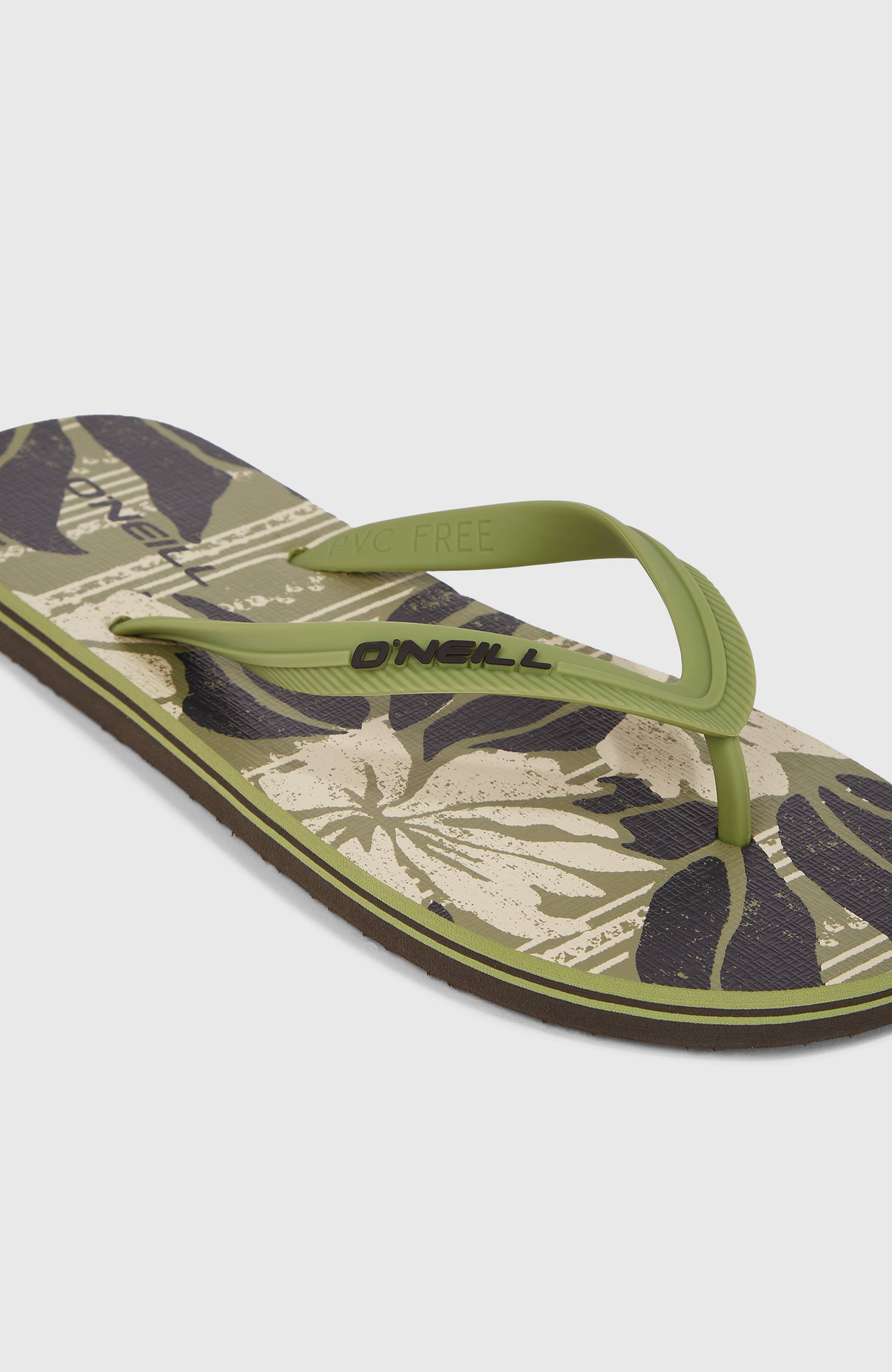 Profile Graphic Sandals Men - Green Dusty Flower