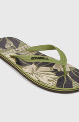 Profile Graphic Sandals Men - Green Dusty Flower