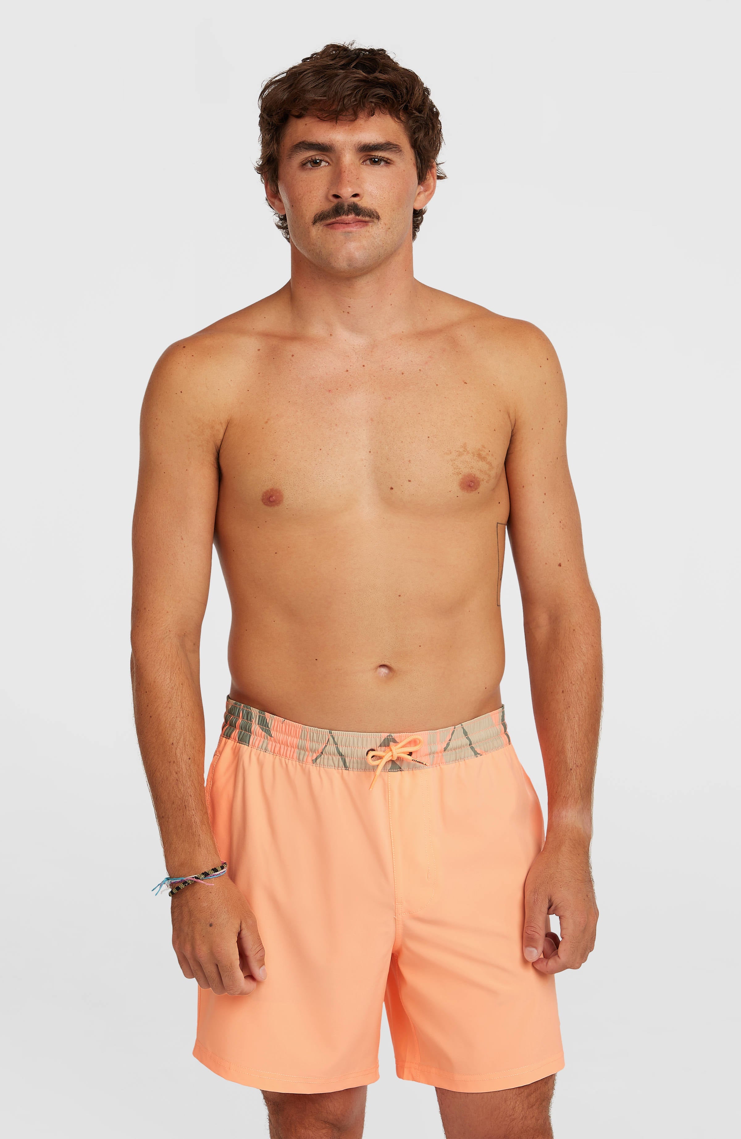 Pocket Print 16'' Swimshorts Men - Funky Peach
