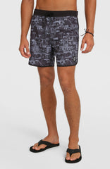 O'Riginals Scallop 16'' Swimshorts Men - Black Out Heritage AOP