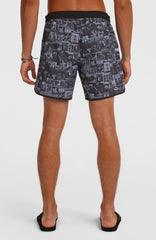 O'Riginals Scallop 16'' Swimshorts Men - Black Out Heritage AOP