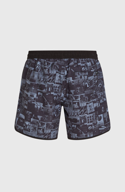 O'Riginals Scallop 16'' Swimshorts Men - Black Out Heritage AOP