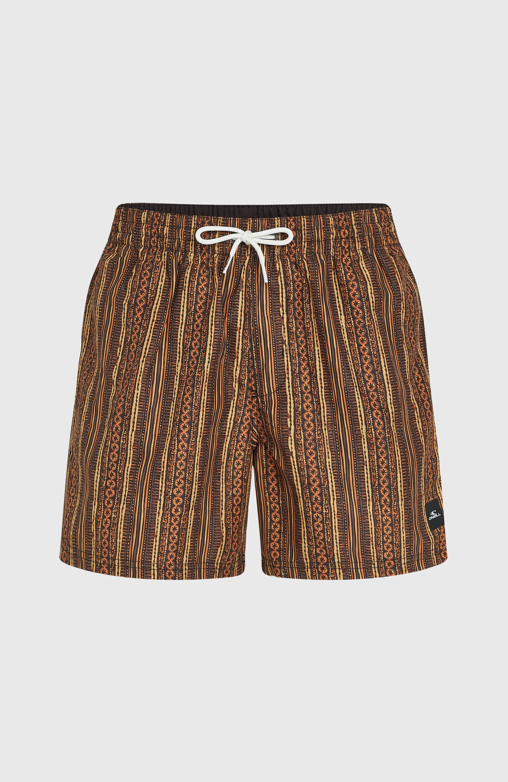 Cali Print 15'' Swim Shorts Men - Orange Pressed Lines