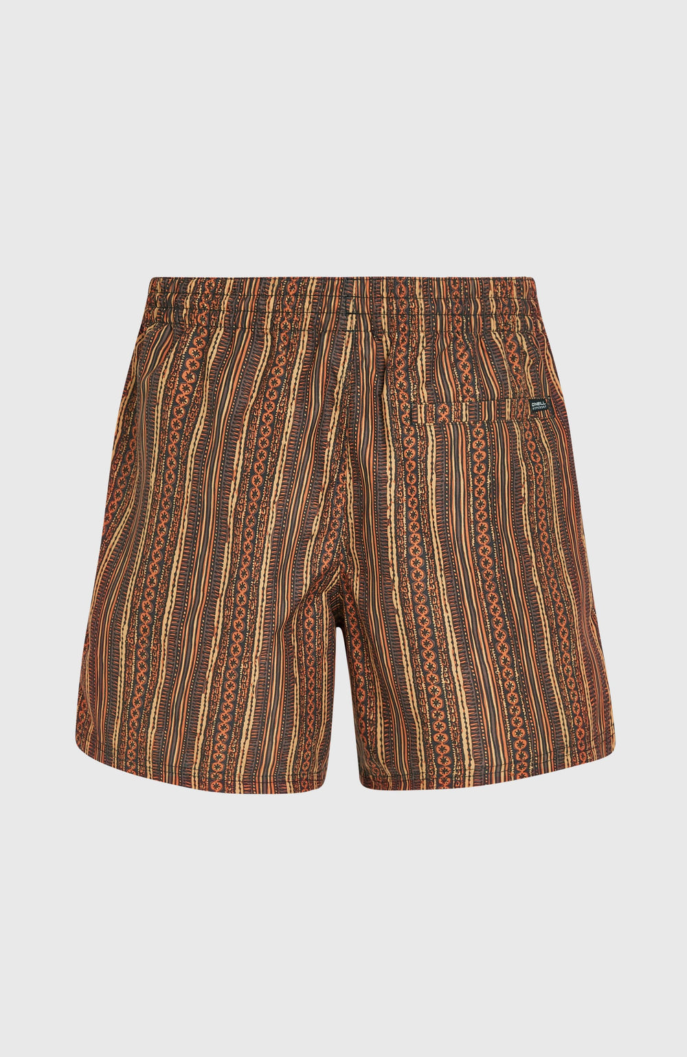 Cali Print 15'' Swim Shorts Men - Orange Pressed Lines