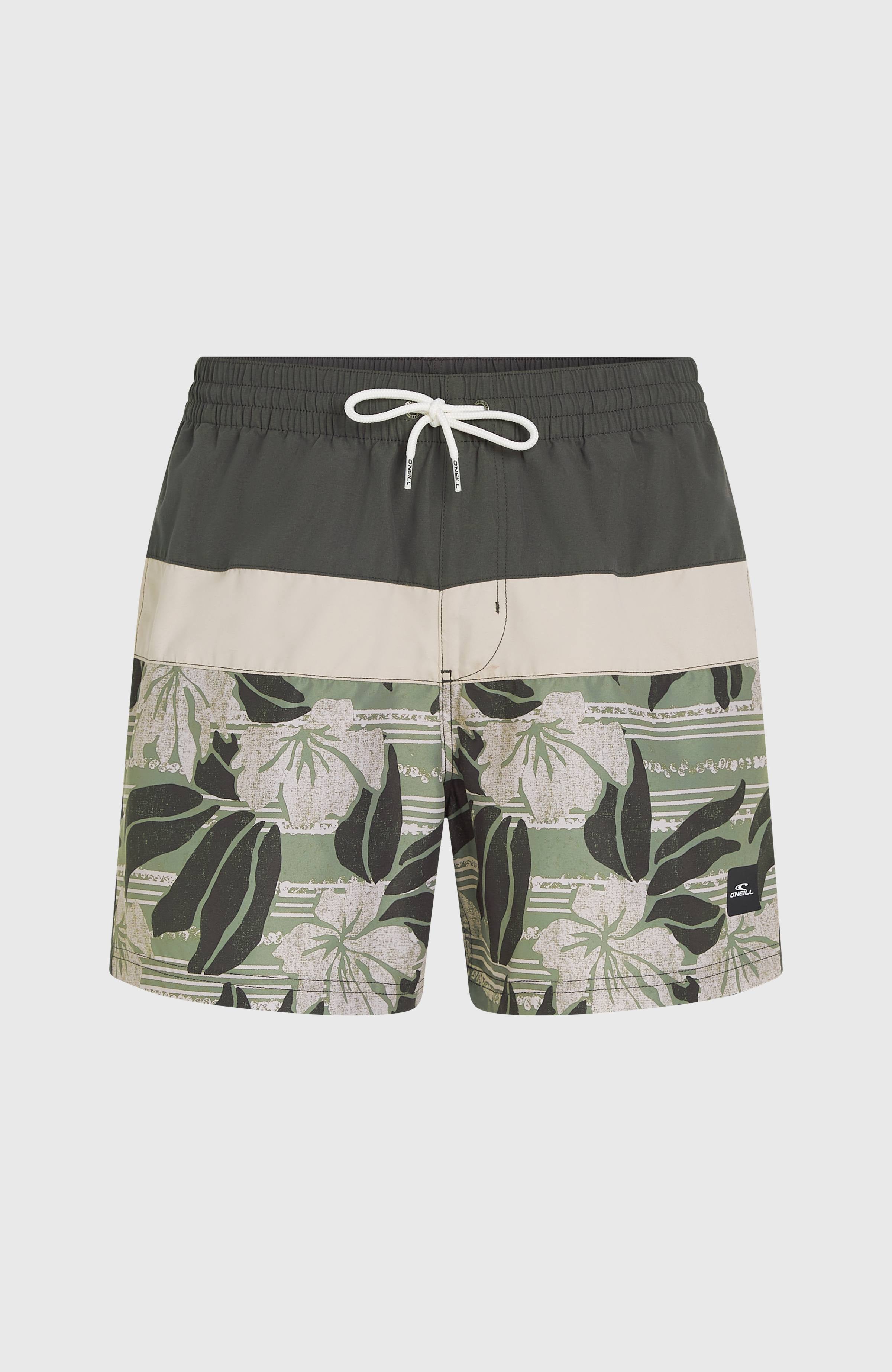 Cali Block 15'' Swim Shorts Men - Green Dusty Flower