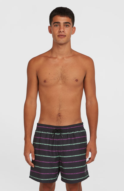 Cali First 15'' Swim Shorts Men - Black/Purple O'Neill Stripe