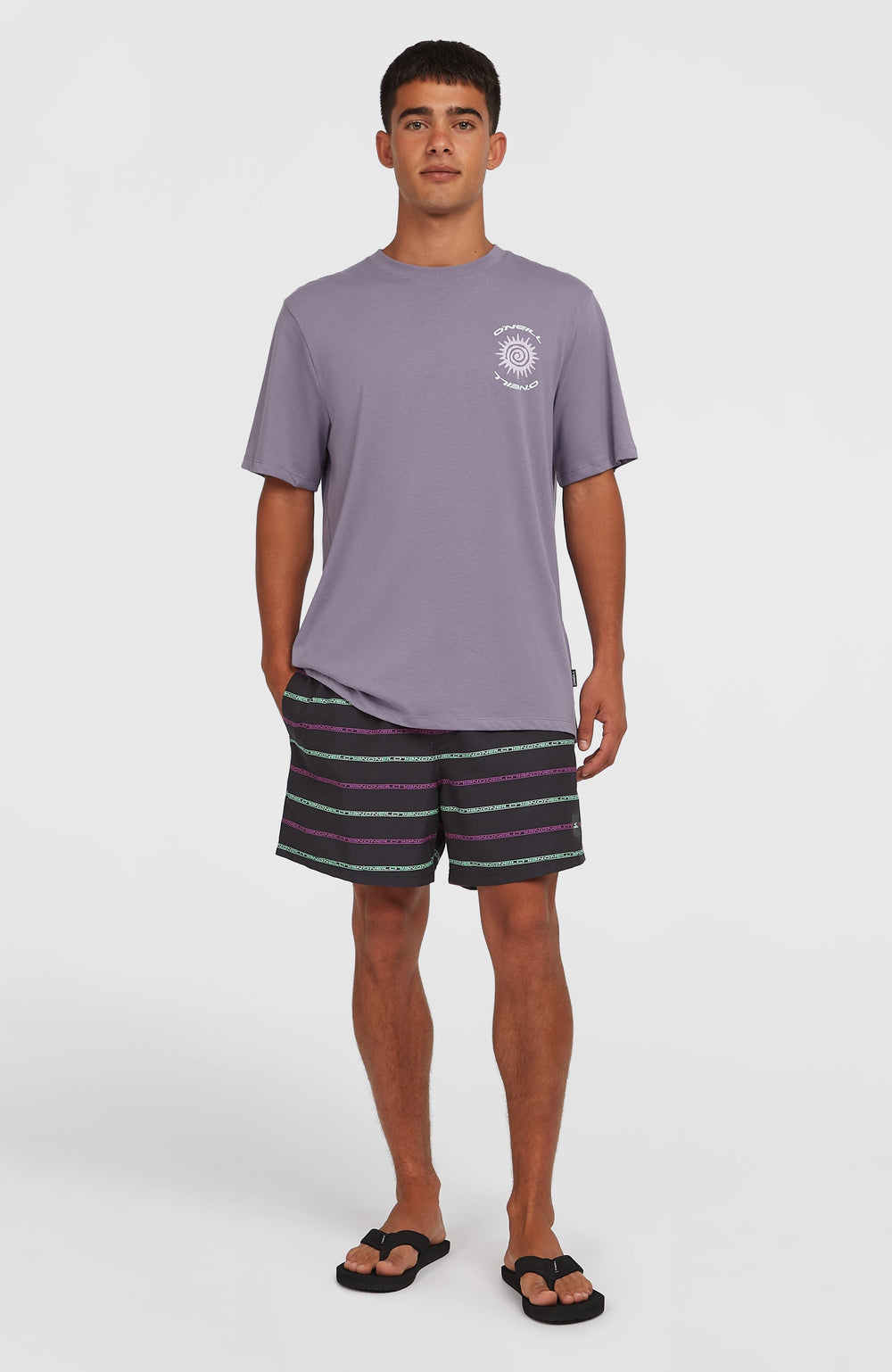 Cali First 15'' Swim Shorts Men - Black/Purple O'Neill Stripe