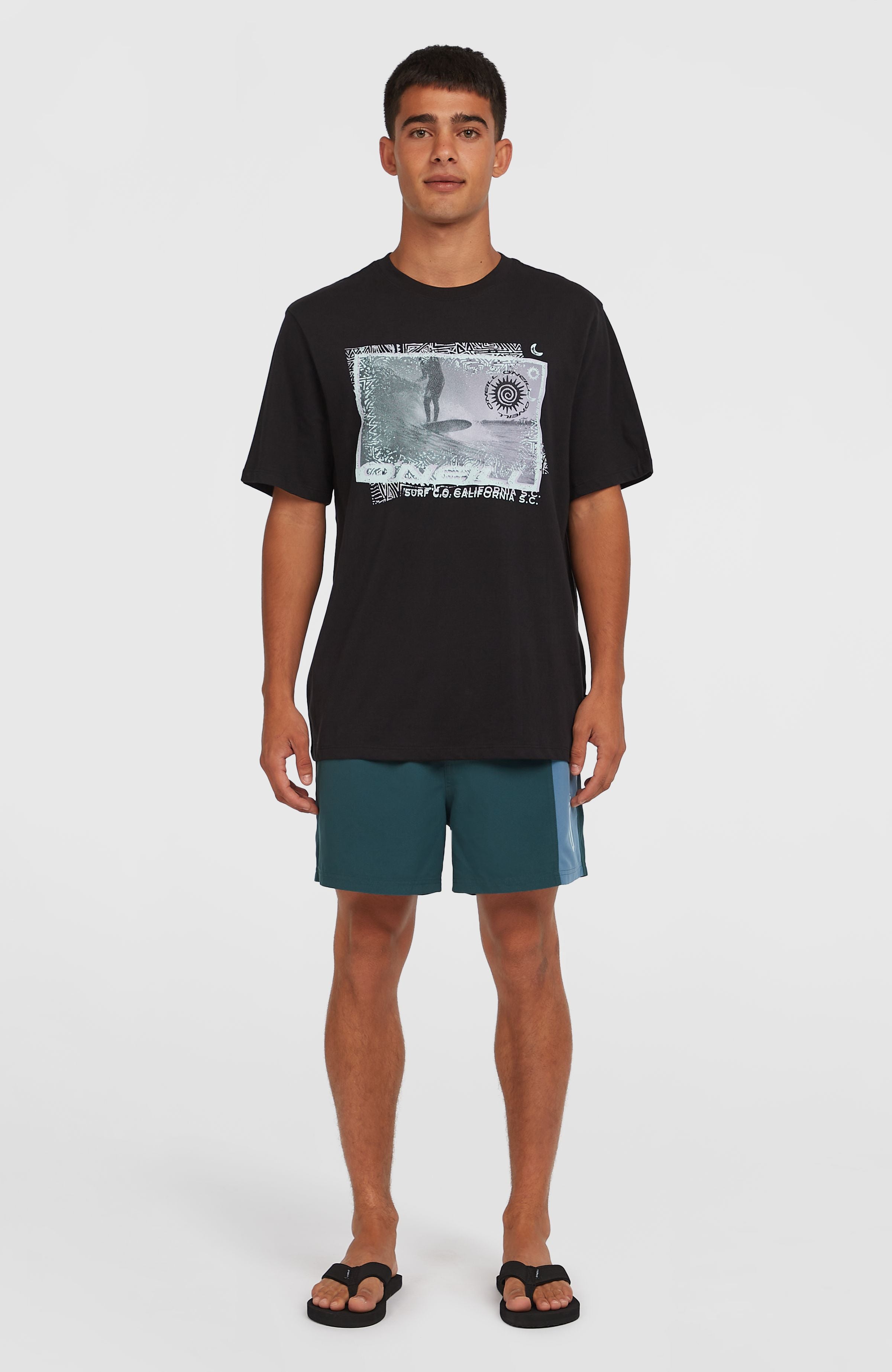 Retro 14'' Swim Shorts Men - Alma Steel Colour Block