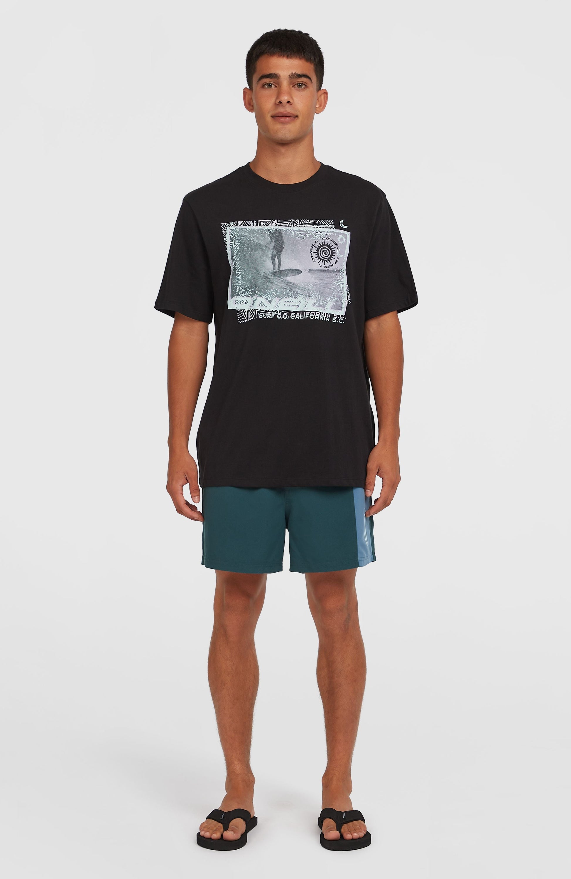 Retro 14'' Swim Shorts Men - Alma Steel Colour Block