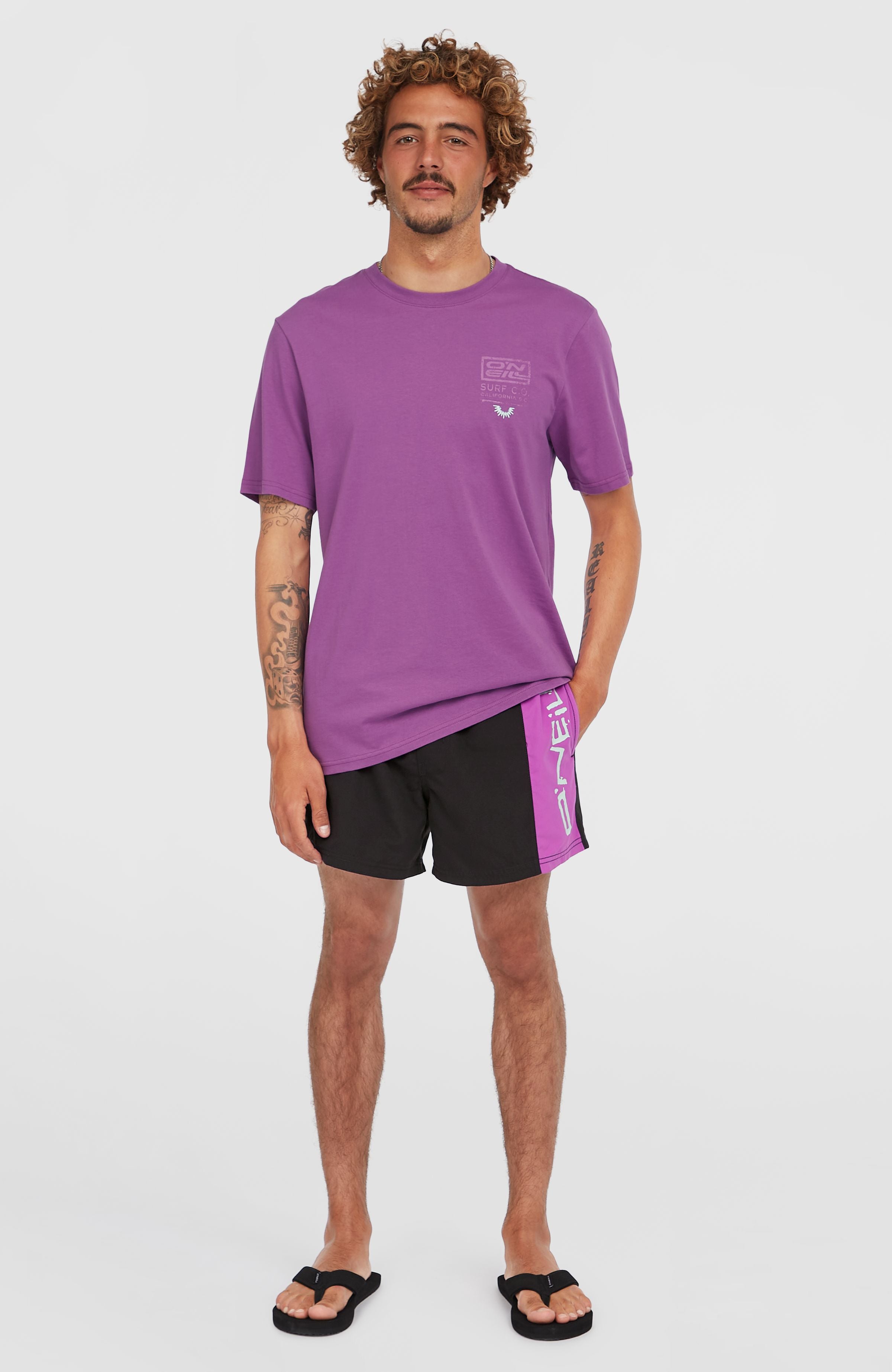 Retro 14'' Swim Shorts Men - Digitalis Colour Block