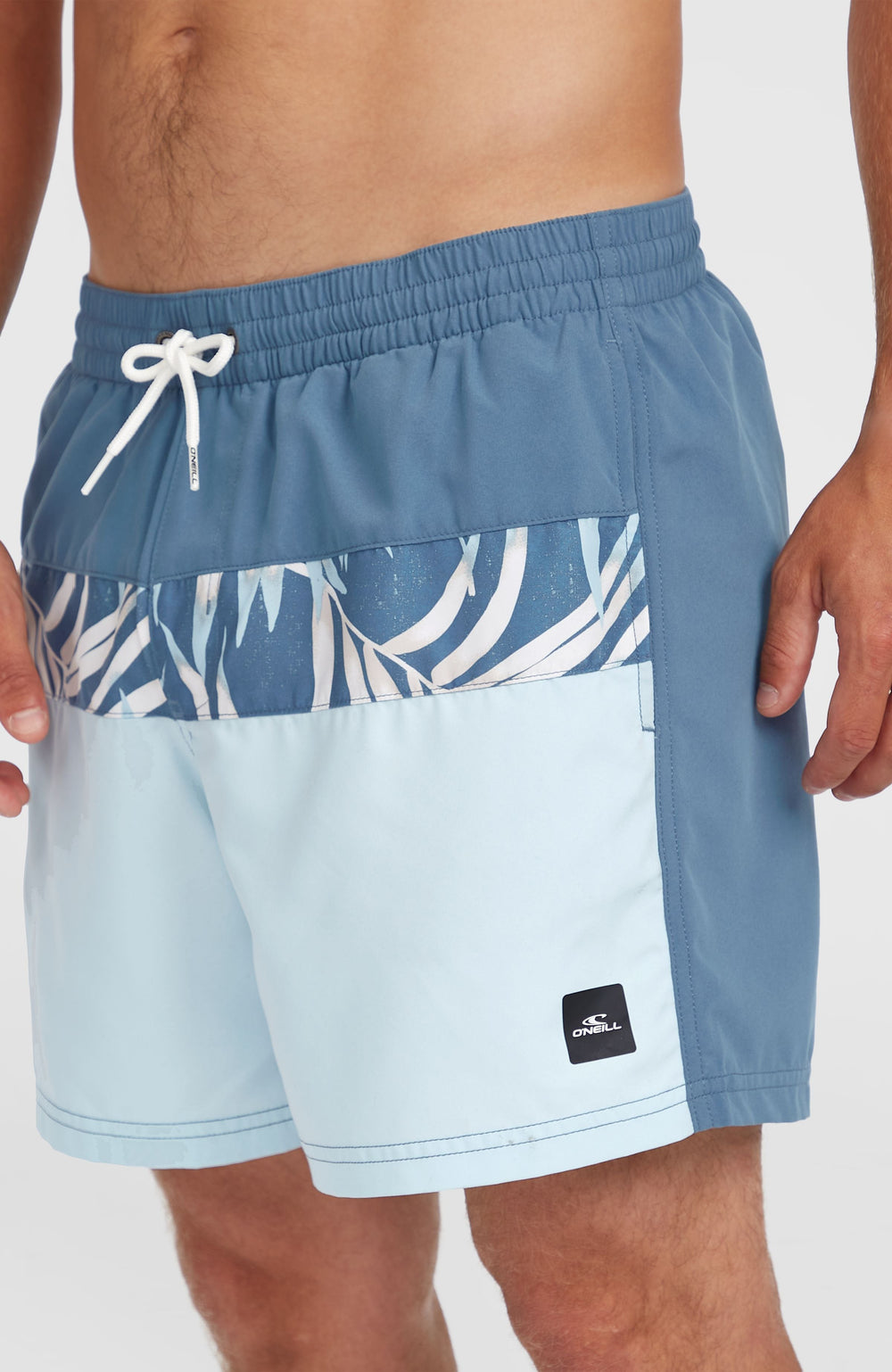 Cali Block 15'' Swim Shorts Men - Blue Dipped Leaves