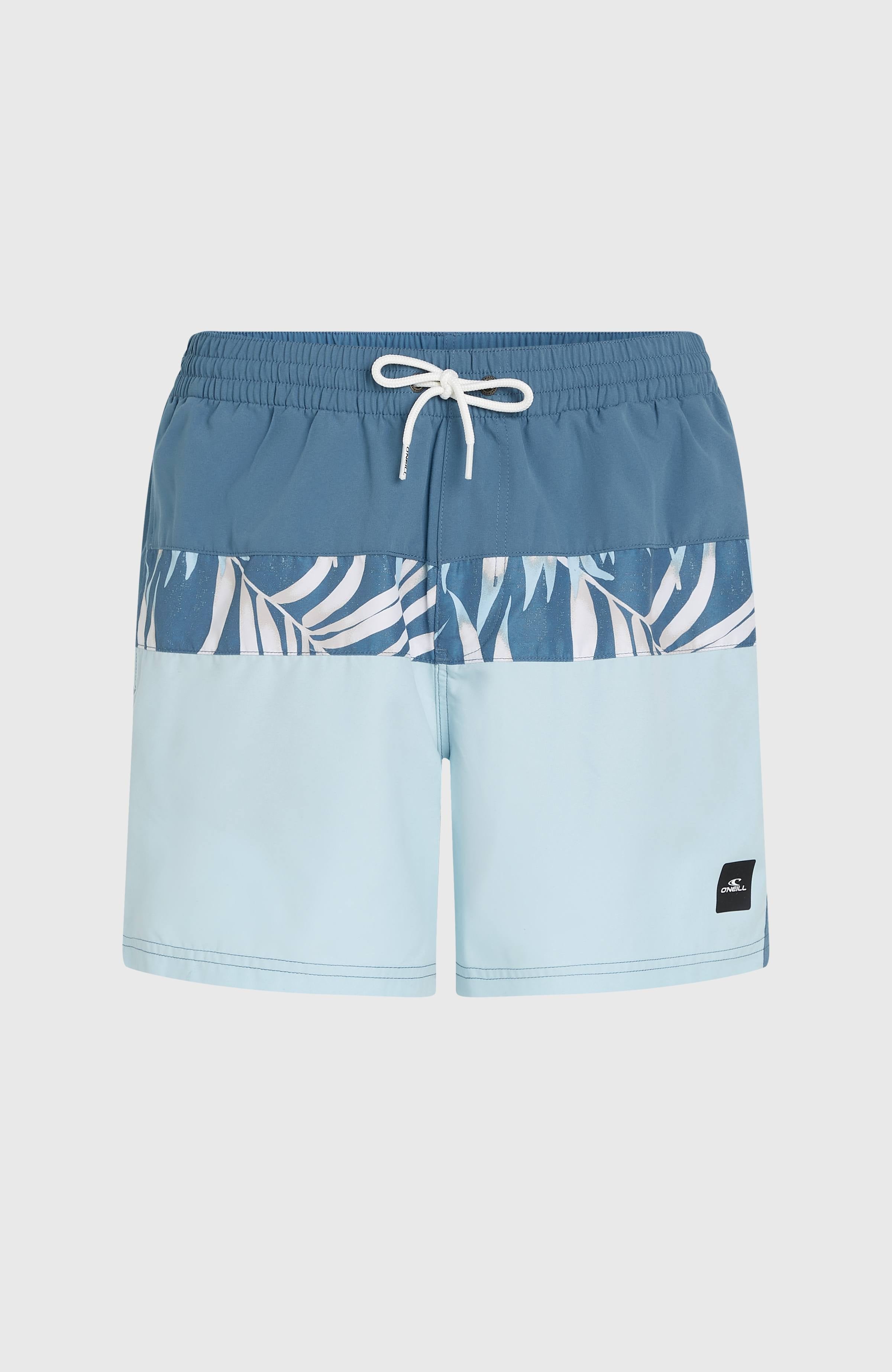 Cali Block 15'' Swim Shorts Men - Blue Dipped Leaves