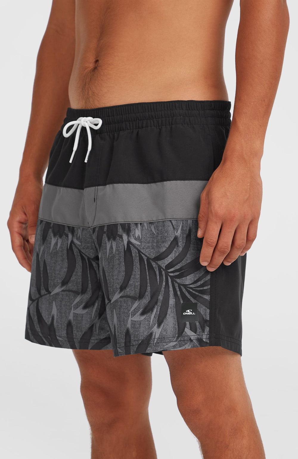 Cali Block 15'' Swim Shorts Men - Black Dipped Leaves
