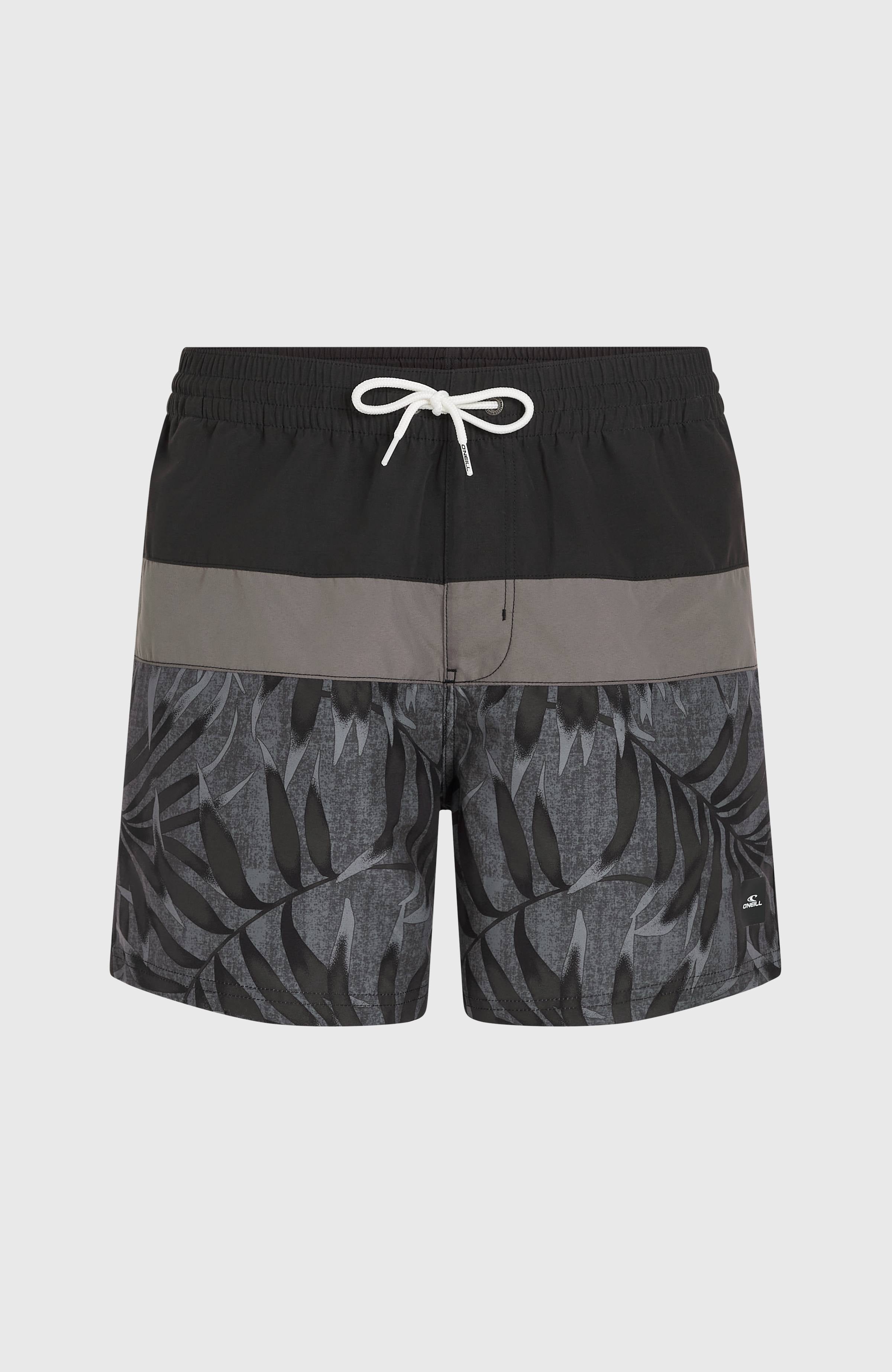 Cali Block 15'' Swim Shorts Men - Black Dipped Leaves