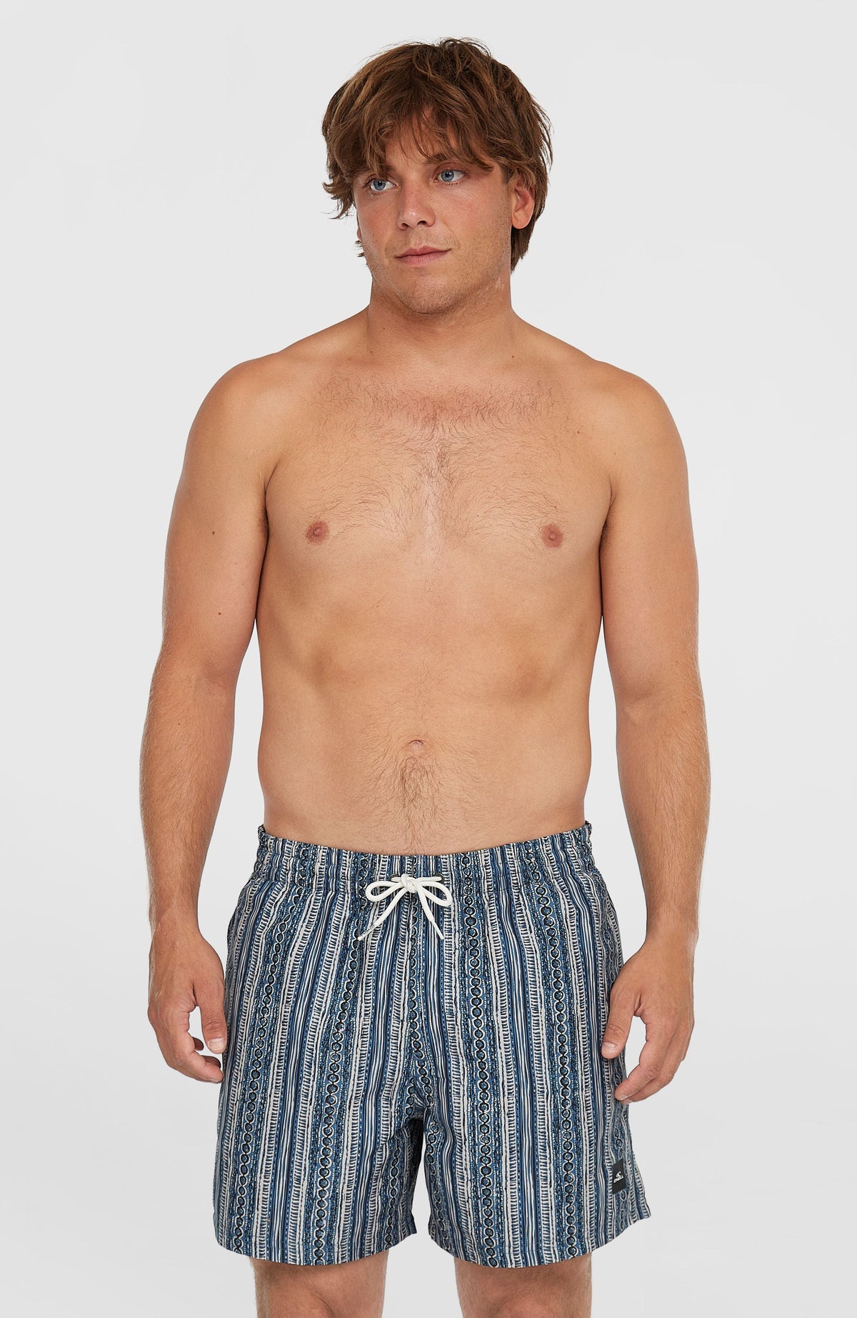 Cali Print 15'' Swim Shorts Men - Blue Pressed Lines