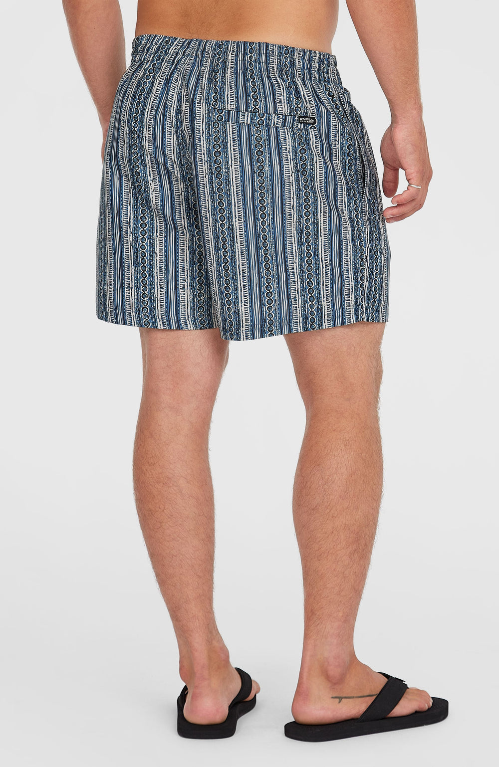Cali Print 15'' Swim Shorts Men - Blue Pressed Lines