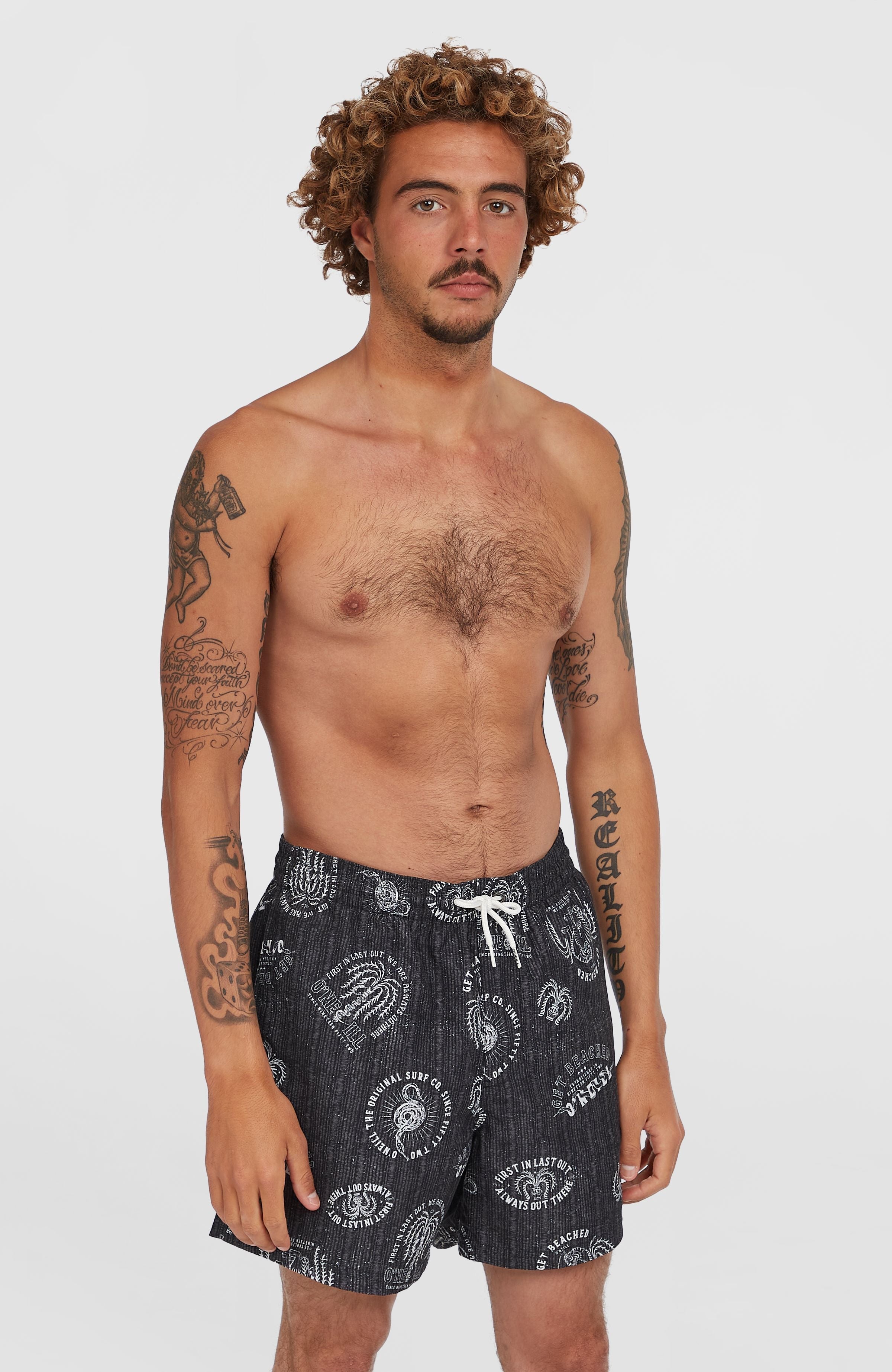 Cali Print 15'' Swim Shorts Men - Black Mystical