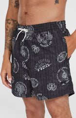 Cali Print 15'' Swim Shorts Men - Black Mystical