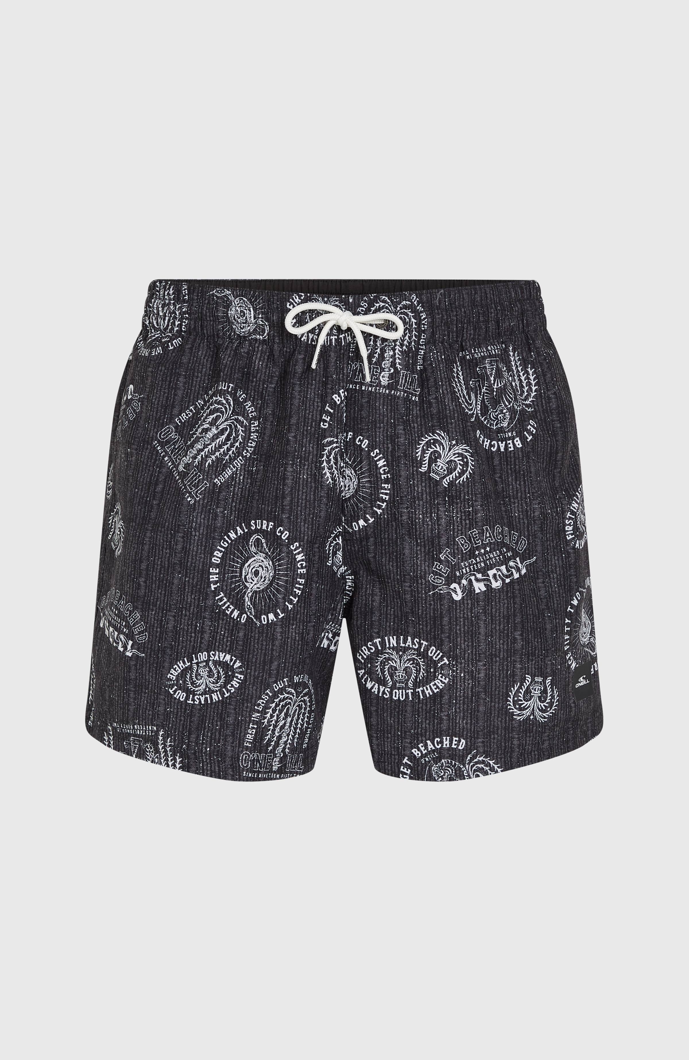 Cali Print 15'' Swim Shorts Men - Black Mystical