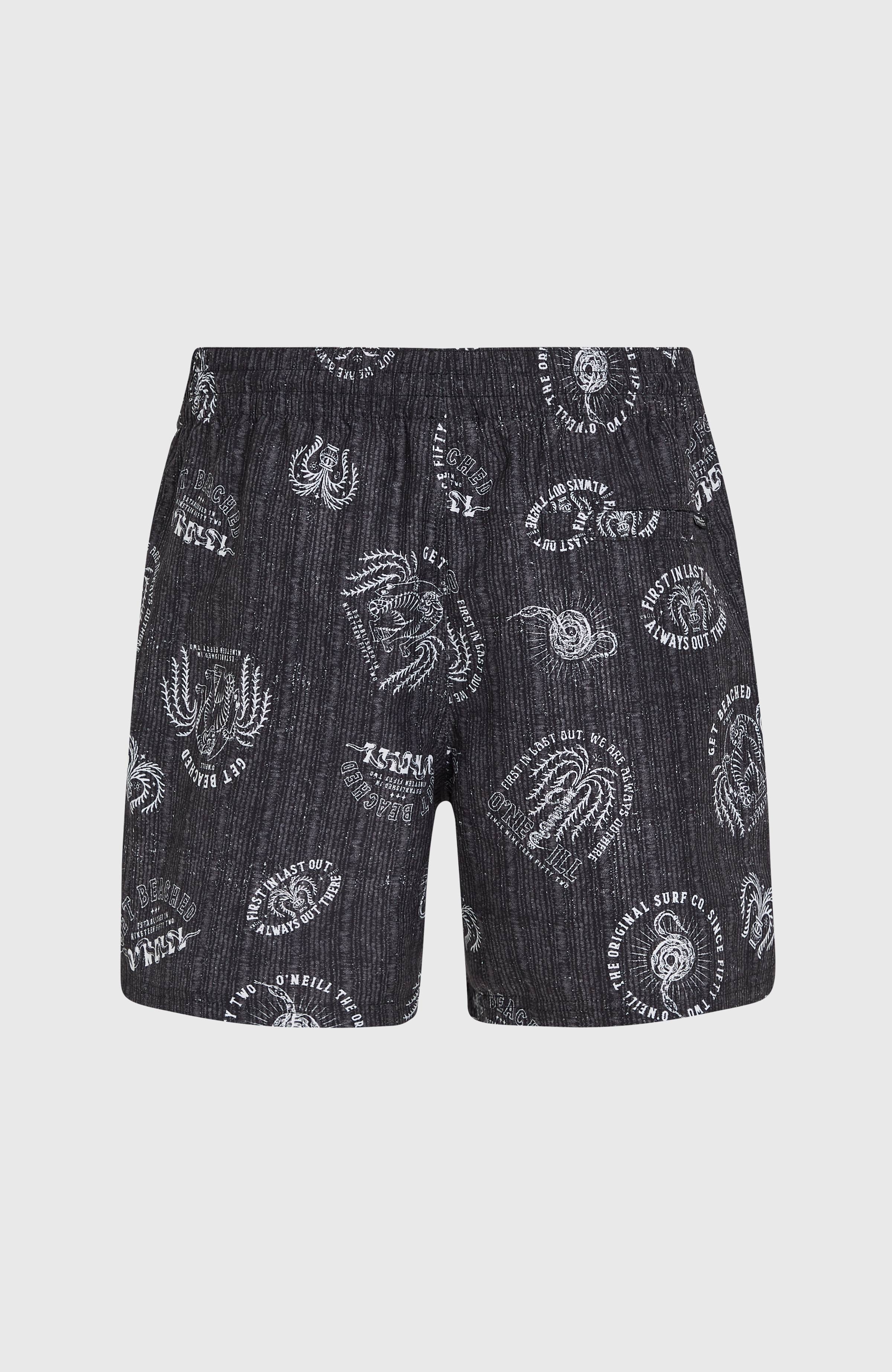 Cali Print 15'' Swim Shorts Men - Black Mystical