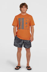 Cali Floral 16'' Swim Shorts Men - Black Dipped Leaves