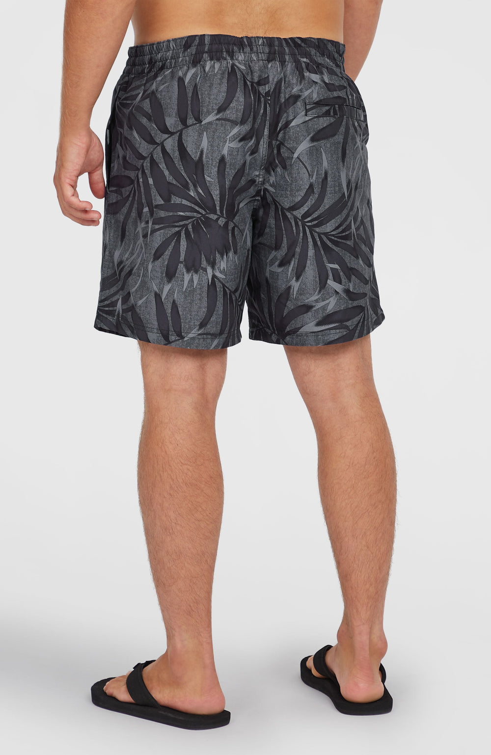 Cali Floral 16'' Swim Shorts Men - Black Dipped Leaves