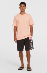 Retro 19'' Swim Shorts Men - Coral Melted Texture