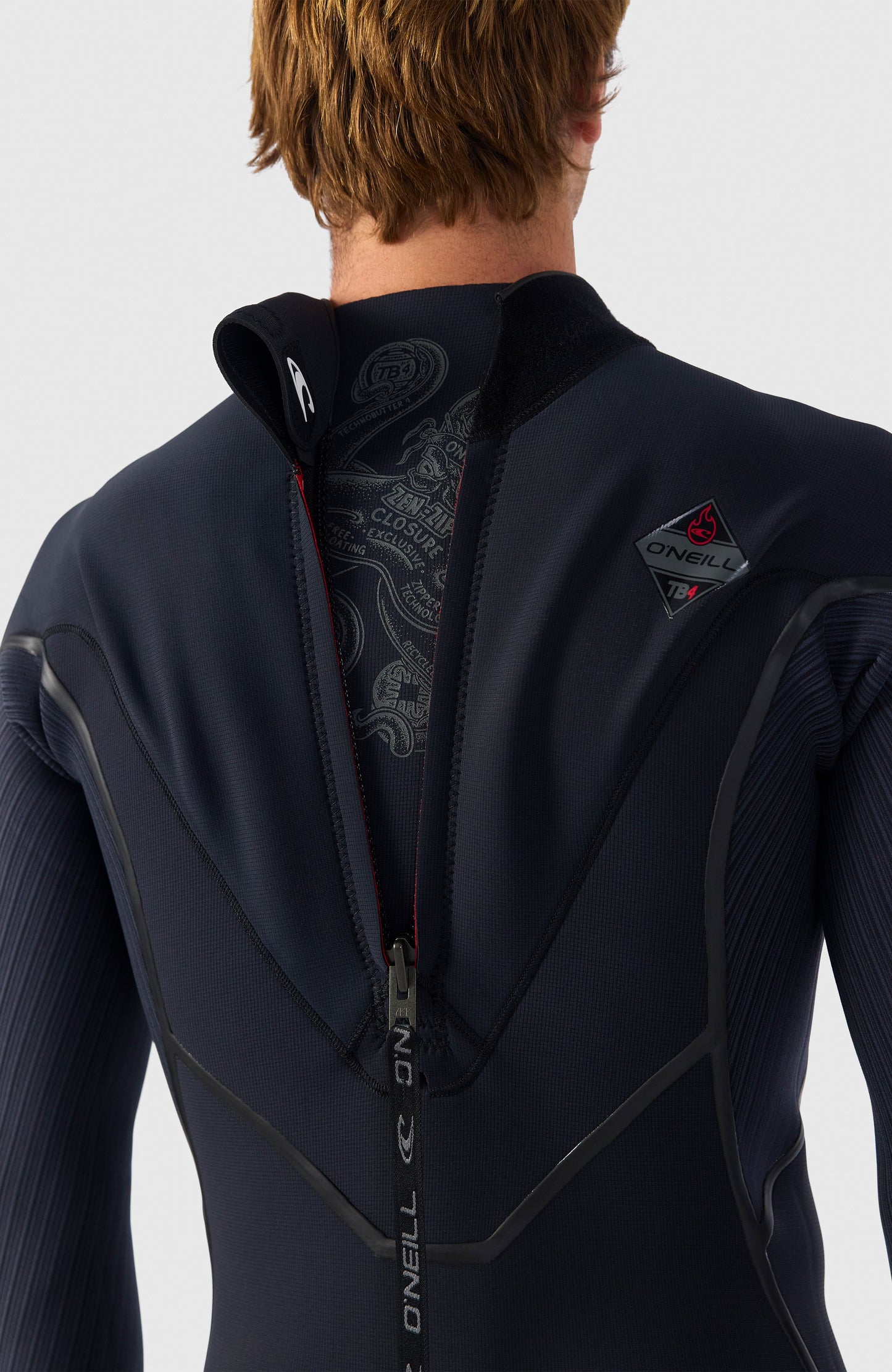 Hyperfreak Fire 5/4mm+ Back Zip Full Wetsuit Men|Wetsuits - BLACK/BLACK