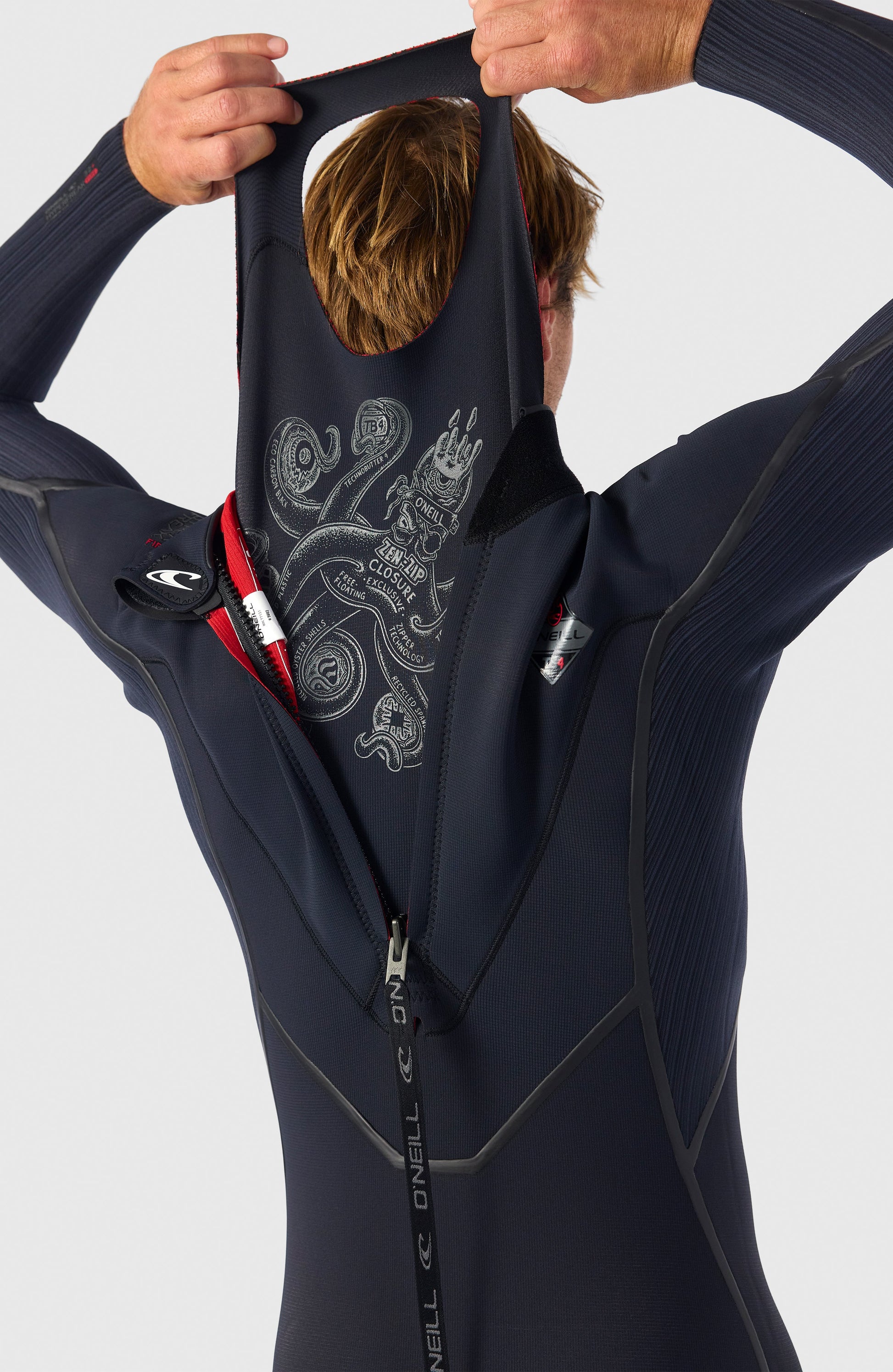 Hyperfreak Fire 5/4mm+ Back Zip Full Wetsuit Men|Wetsuits - BLACK/BLACK