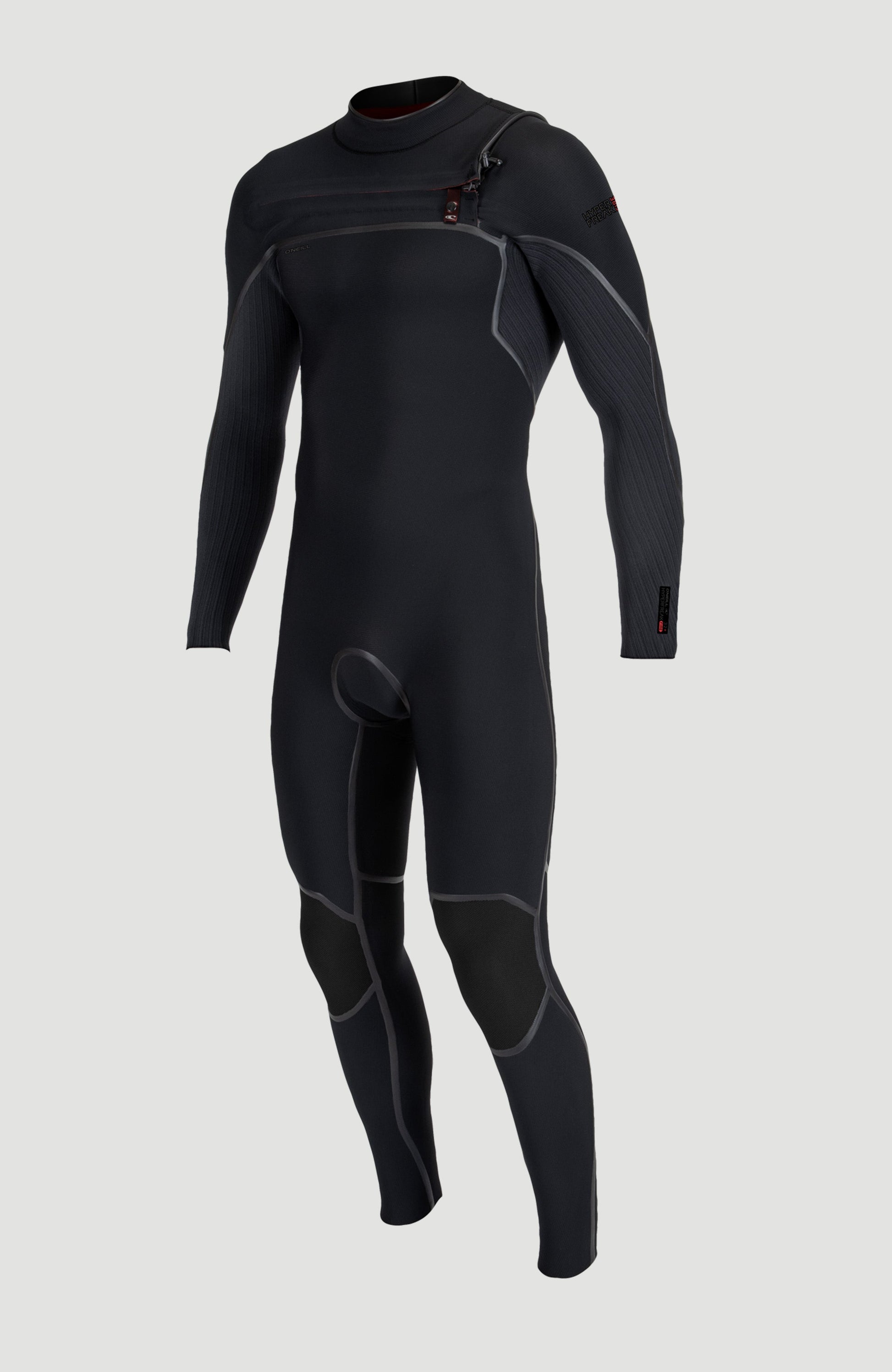 Hyperfreak Fire 4/3mm+ Chest Zip Full Wetsuit Men|Wetsuits - BLACK/BLACK