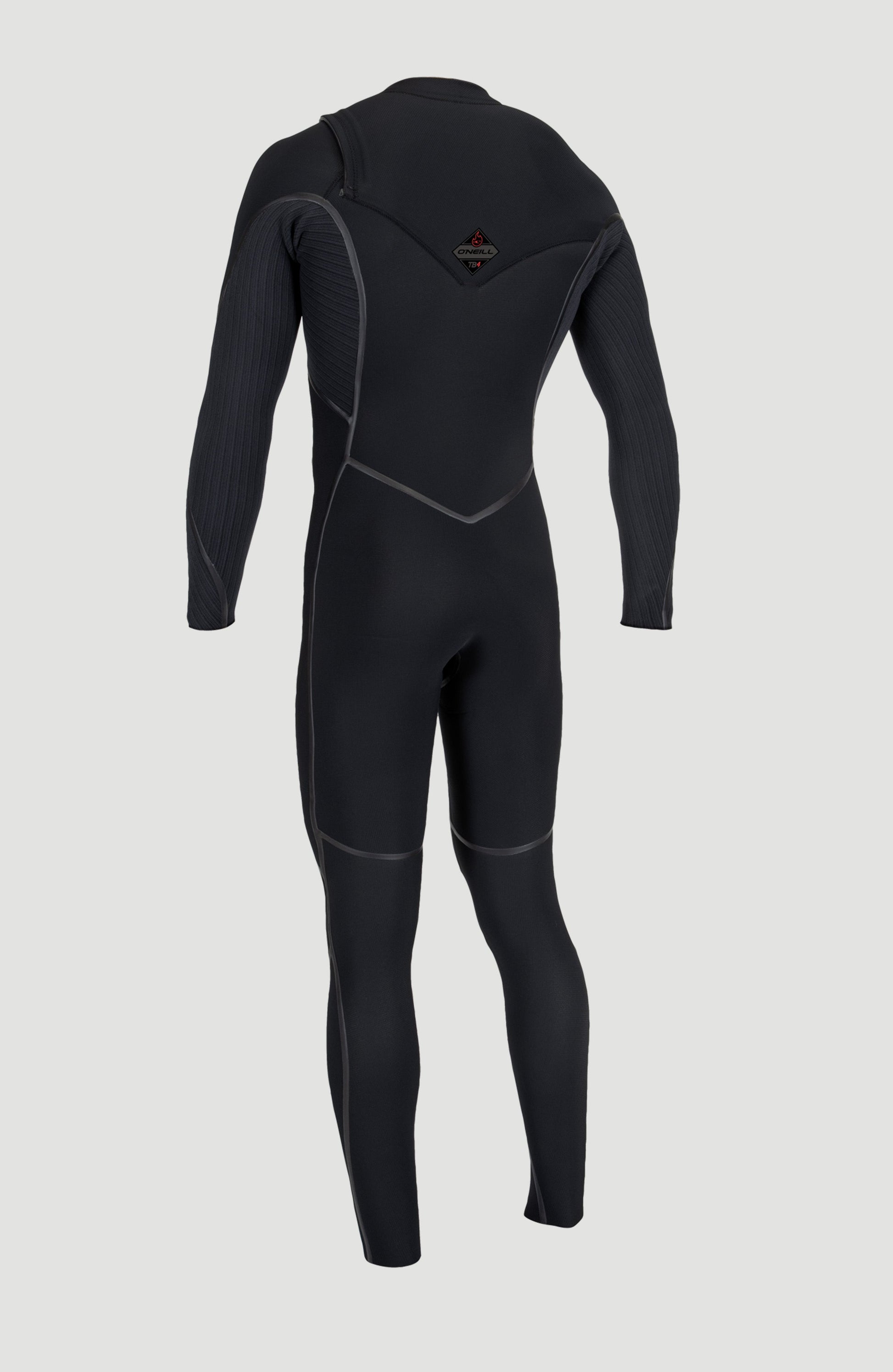 Hyperfreak Fire 4/3mm+ Chest Zip Full Wetsuit Men|Wetsuits - BLACK/BLACK