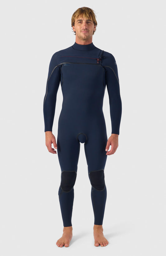 Hyperfreak Fire 5/4mm+ Chest Zip Full Wetsuit Men|Wetsuits - BLACK/BLACK