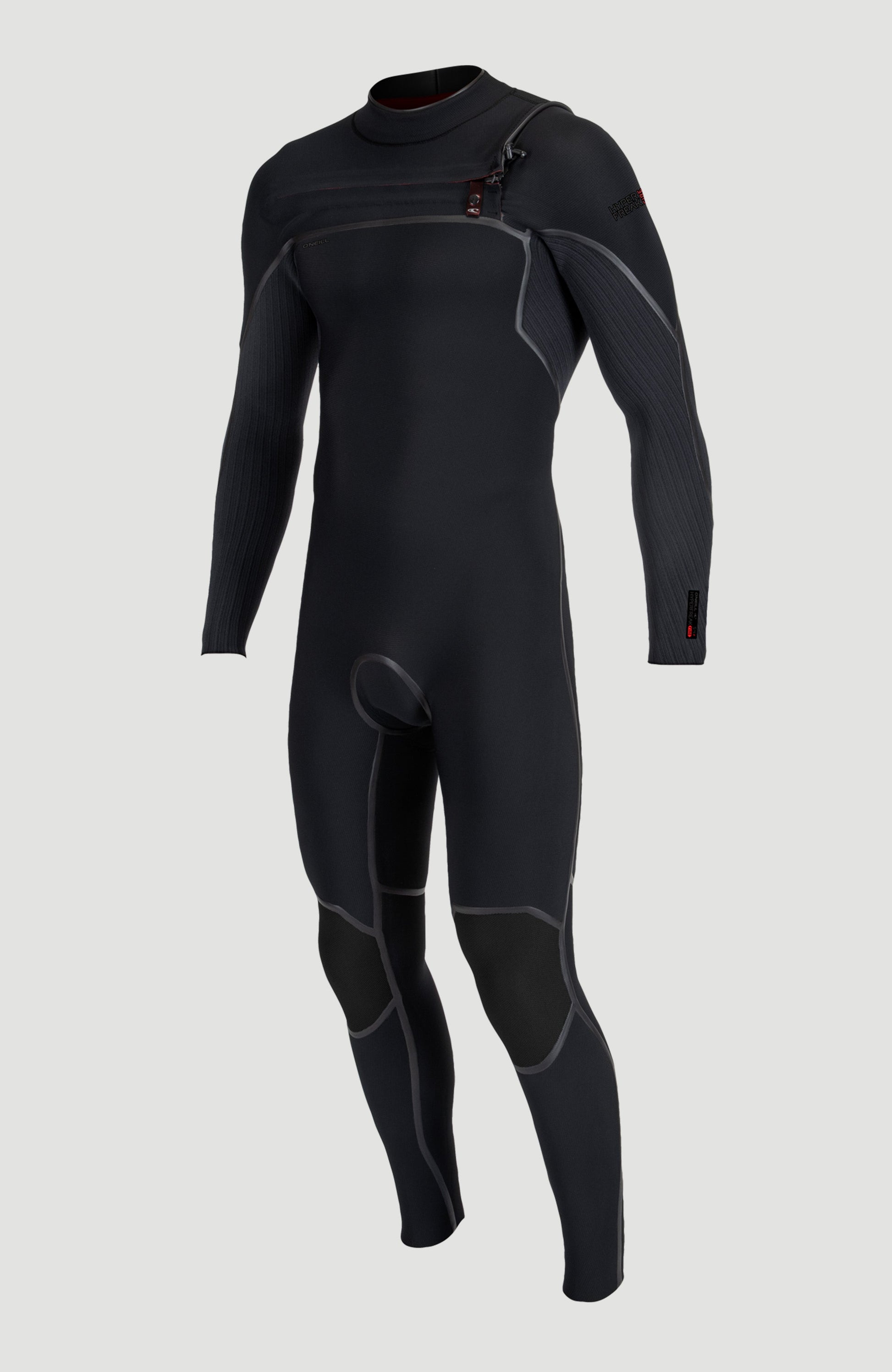Hyperfreak Fire 5/4mm+ Chest Zip Full Wetsuit Men|Wetsuits - BLACK/BLACK