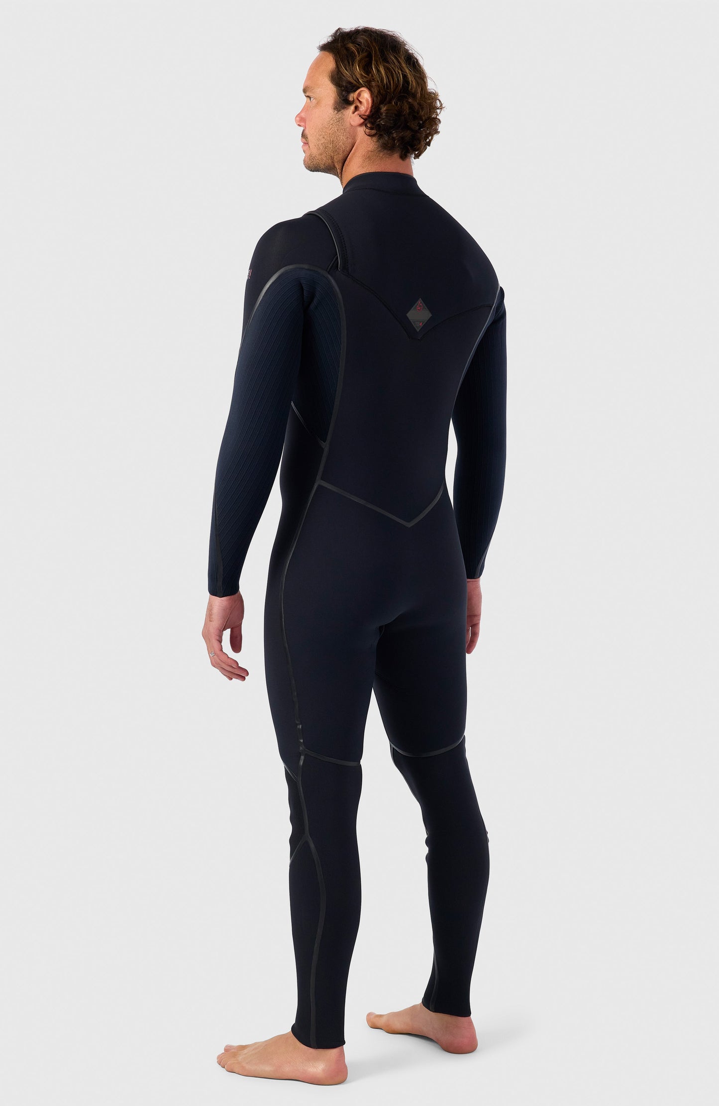 Hyperfreak Fire 3/2mm+ Chest Zip Full Wetsuit Men|Wetsuits - BLACK/BLACK