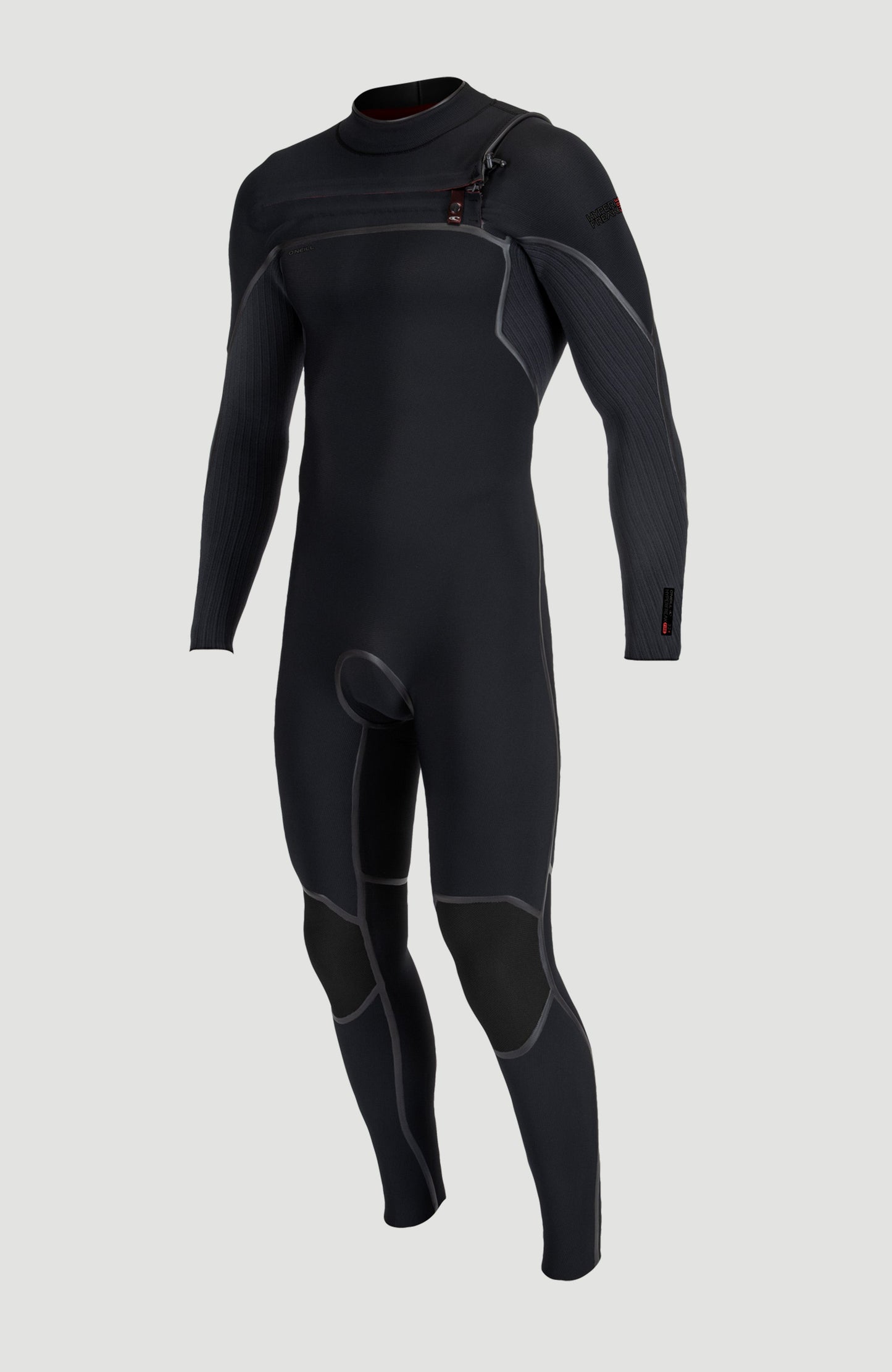 Hyperfreak Fire 3/2mm+ Chest Zip Full Wetsuit Men|Wetsuits - BLACK/BLACK