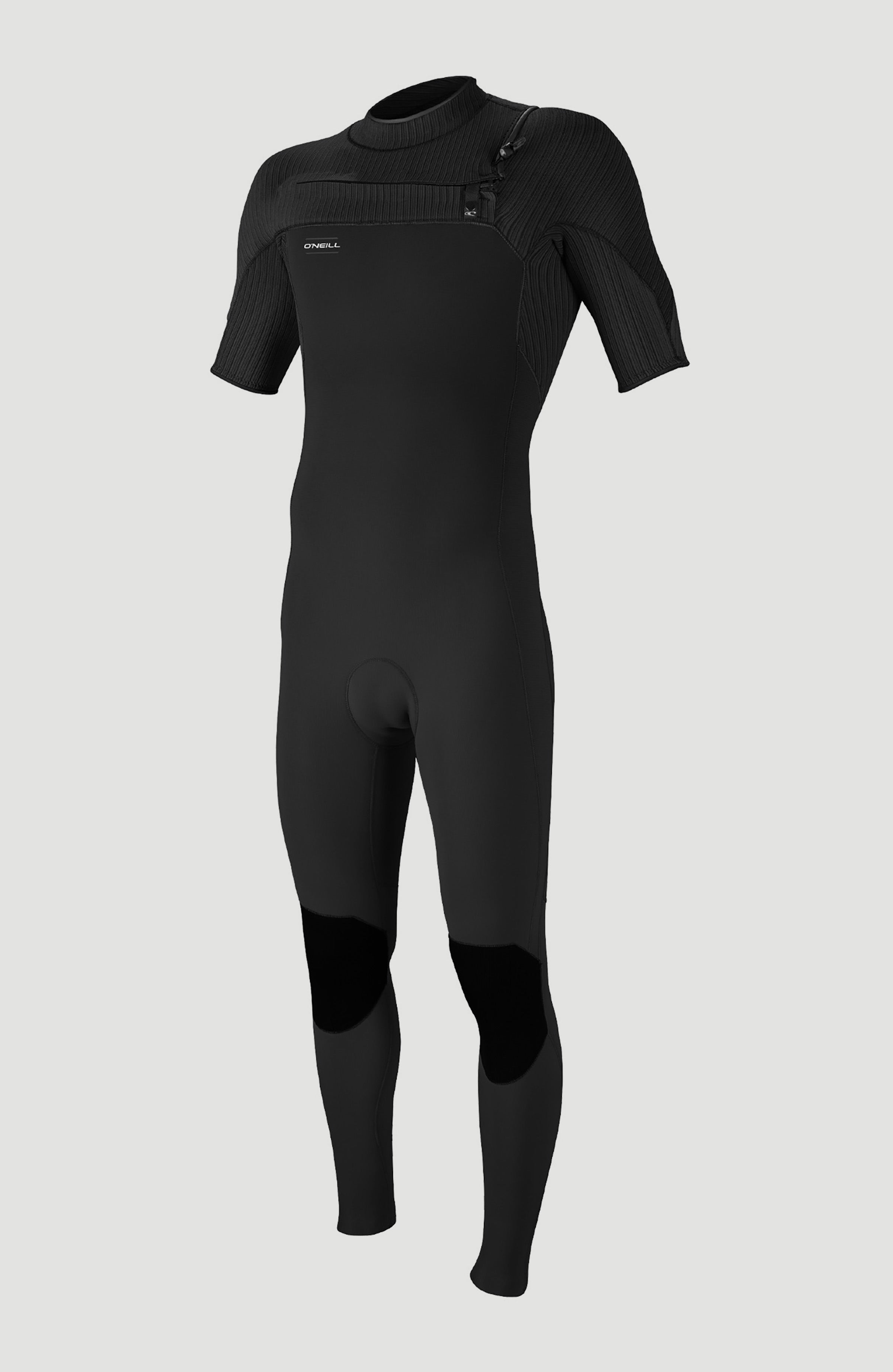 Hyperfreak 2mm Chest Zip Shortsleeve Full Wetsuit Men - BLACK/BLACK