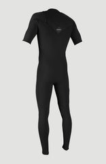 Hyperfreak 2mm Chest Zip Shortsleeve Full Wetsuit Men - BLACK/BLACK