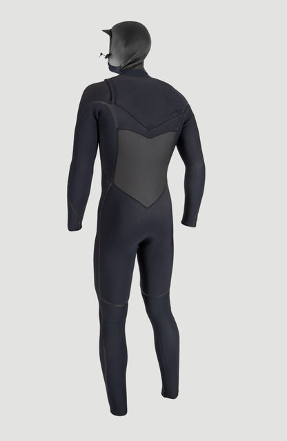 Psycho Tech 6/4mm Chest Zip Full Wetsuit with Hood Men|Wetsuits - BLACK/BLACK